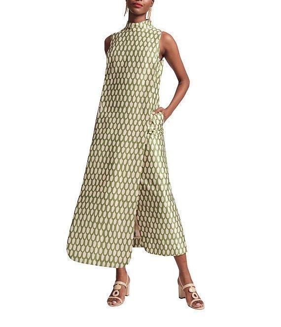 FRANCES VALENTINE Carlyle Loop Print Mock Neck Sleeveless Maxi Dress Product Image