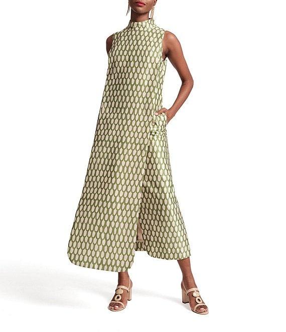 FRANCES VALENTINE Carlyle Loop Print Mock Neck Sleeveless Maxi Dress Product Image