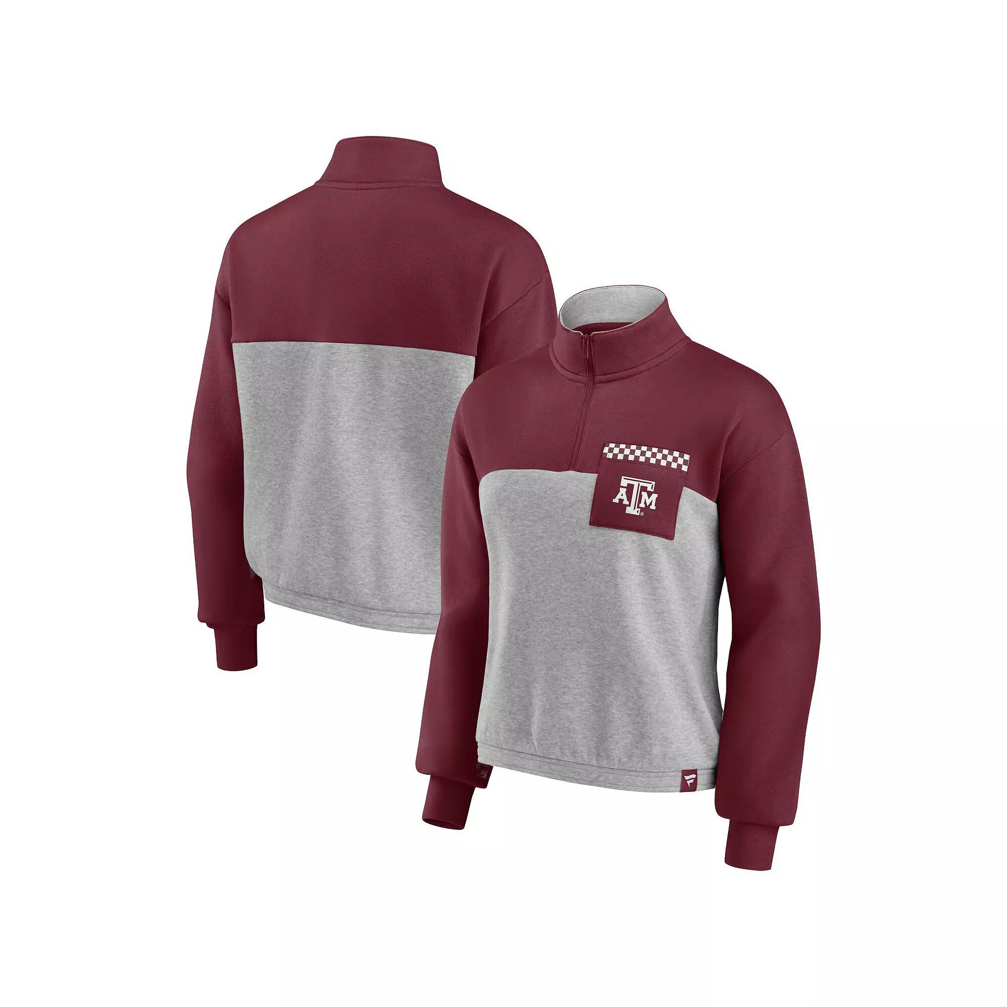 Womens Fanatics Branded /Heathered Gray Miami Hurricanes Sideline to Sideline Colorblock Quarter-Zip Jacket Product Image