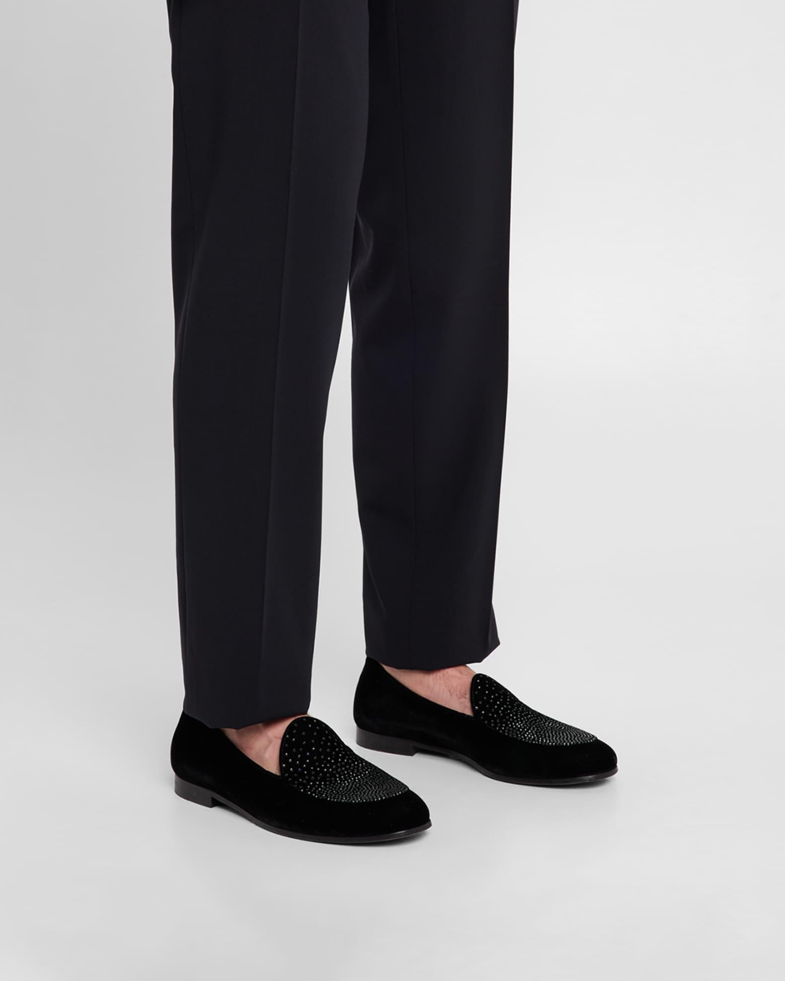 Men's Velvet and Crystal Loafers Product Image