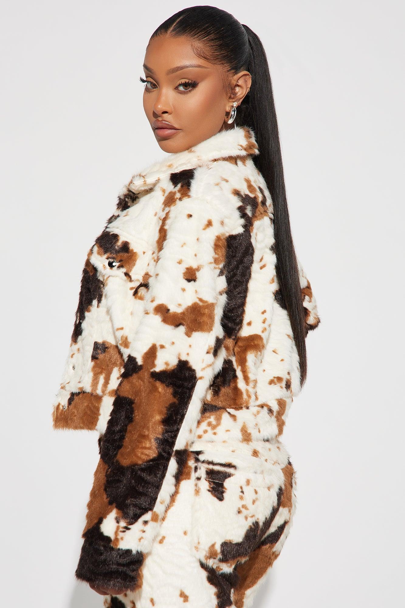 Natural Habitat Faux Fur Jacket - Cream/combo Product Image