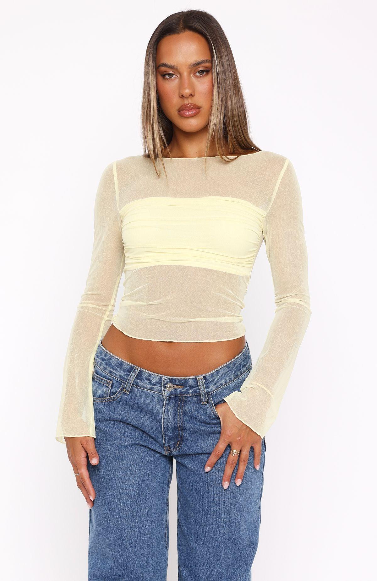 True To Form Long Sleeve Top Lemon Product Image
