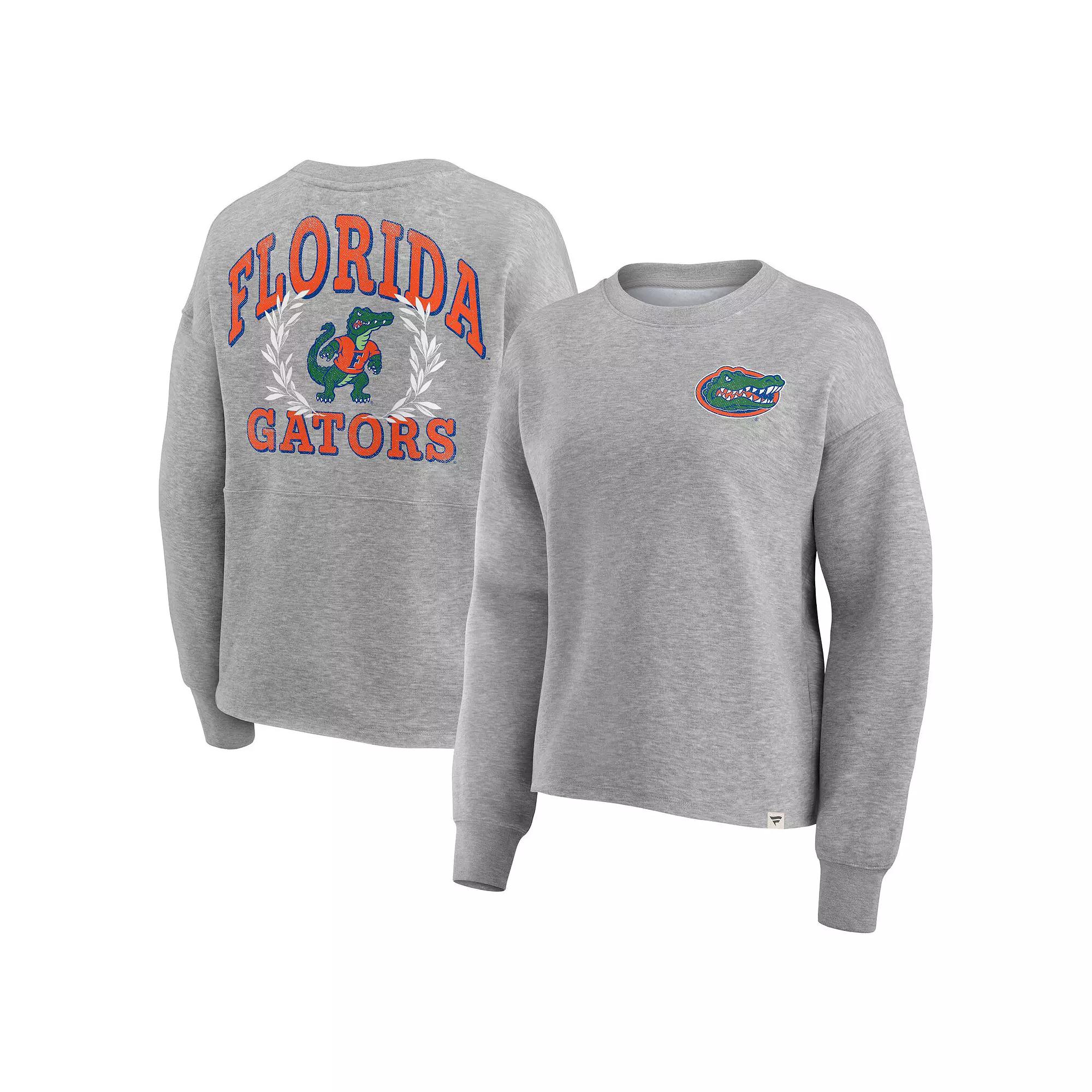 Women's Fanatics Branded Heather Gray Florida Gators Ready Play Crew Pullover Sweatshirt, Size: 3XL, Grey Product Image