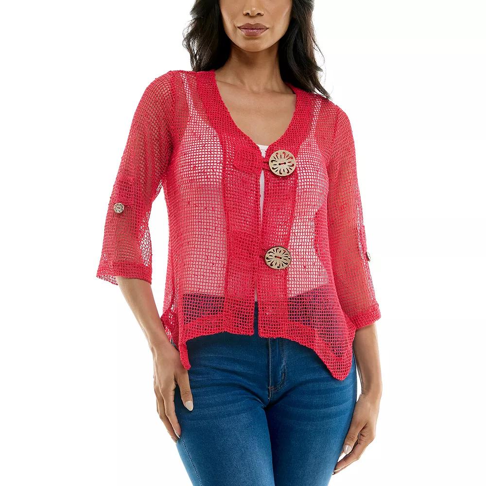 Women's Nina Leonard Button Knit Cardigan,  Product Image