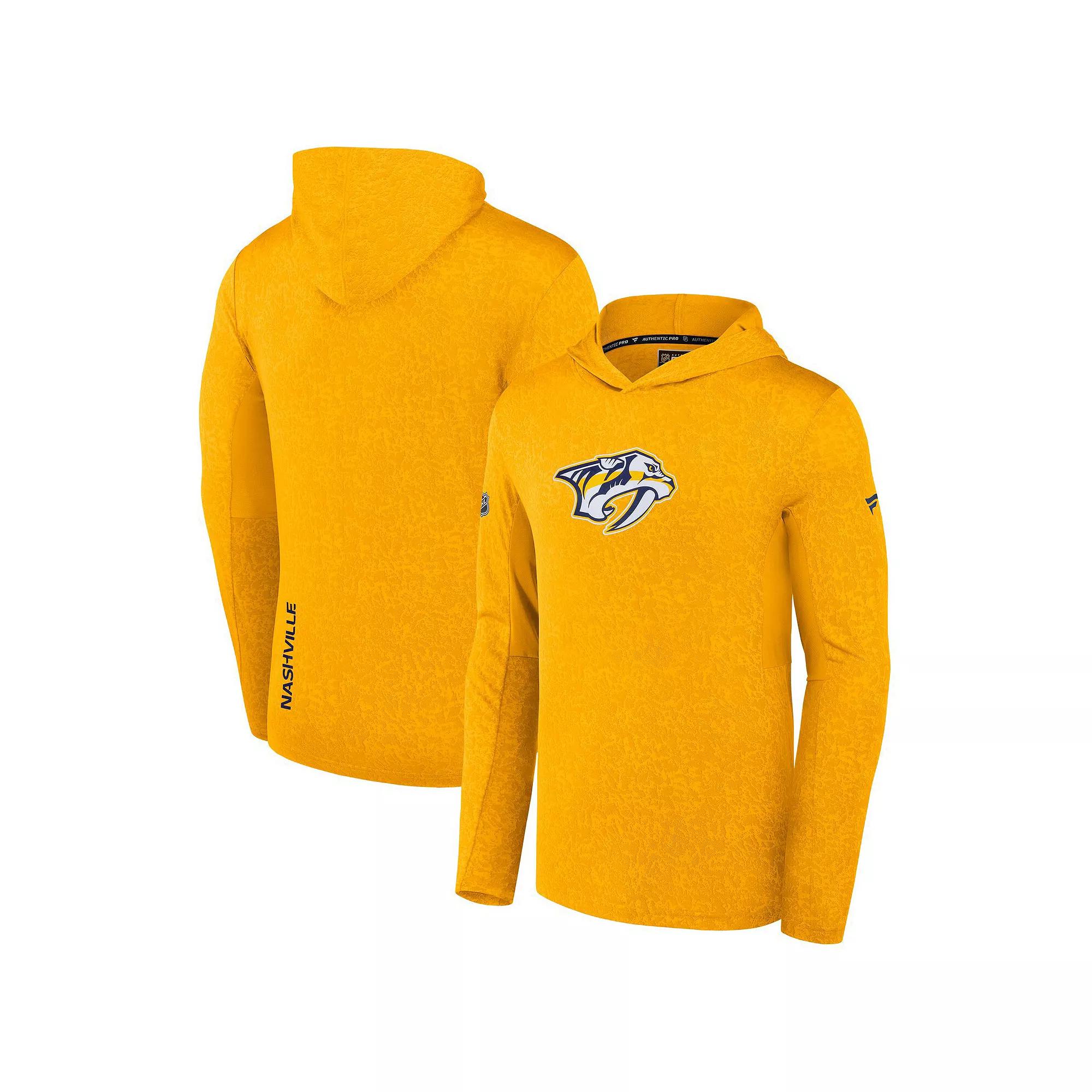 Men's Fanatics Gold Nashville Predators Authentic Pro Lightweight Pullover Hoodie, Size: XL, Pdt Gold Product Image