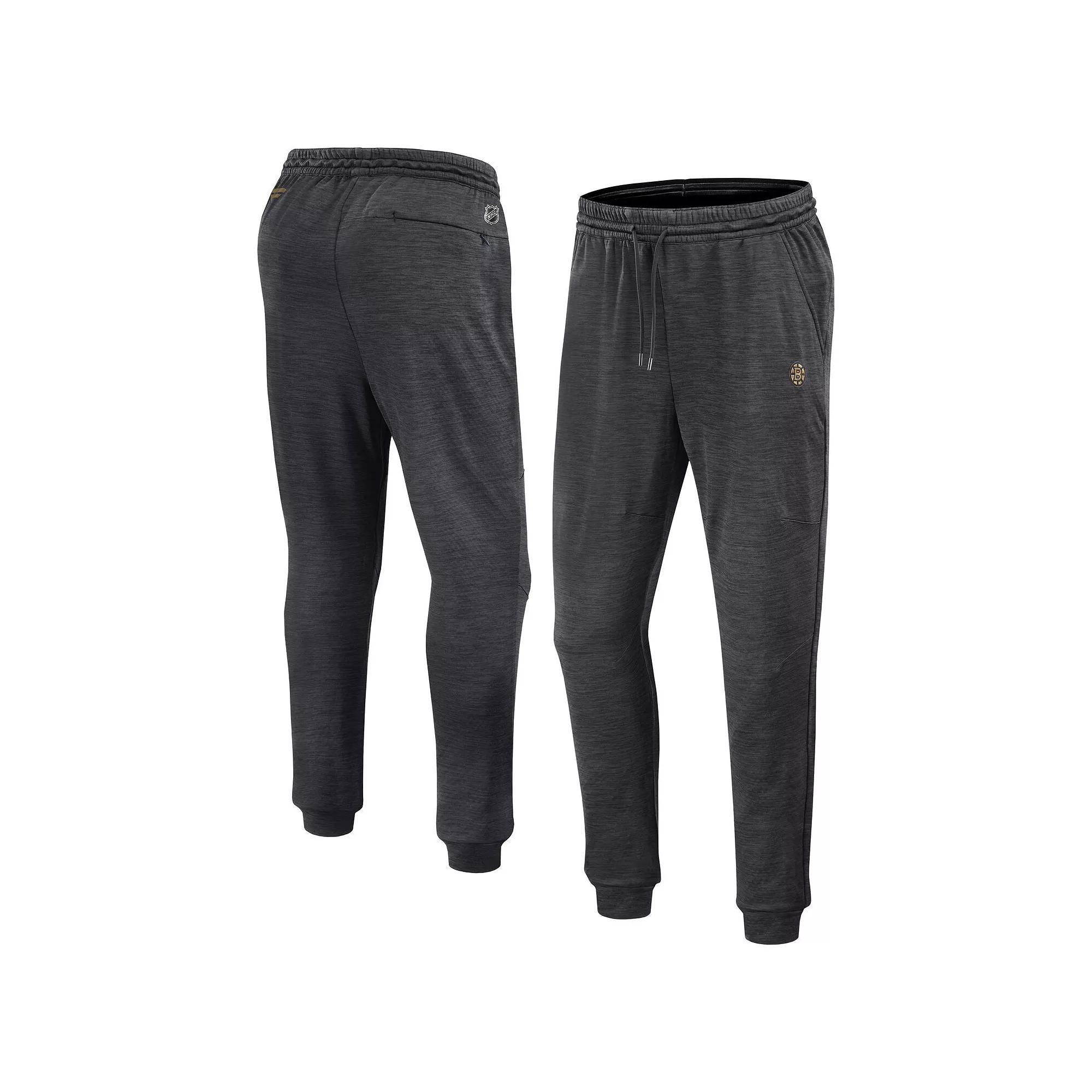 Men's Fanatics Heather Charcoal Boston Bruins Authentic Pro Fleece Sweatpants,  Product Image