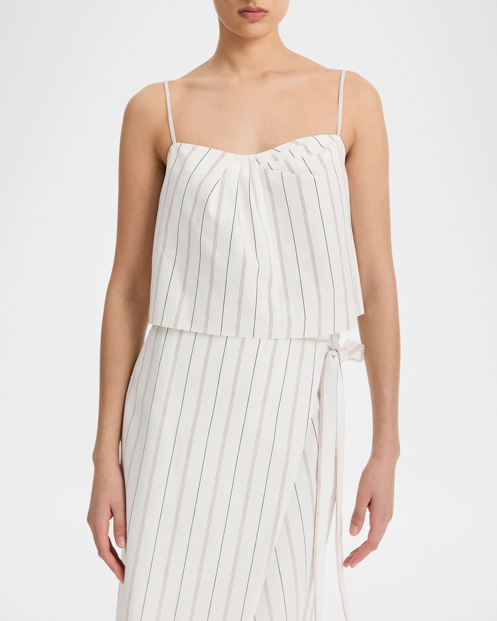 Stripe Draped Tank Top  Product Image