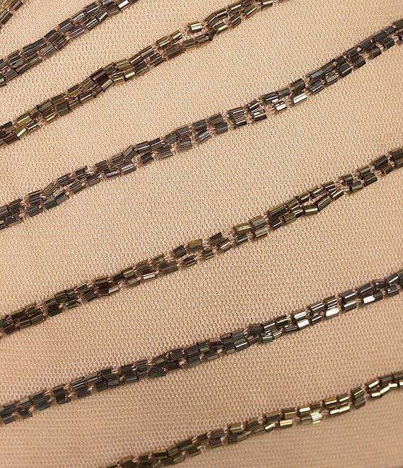 Pisarro Nights Beaded Boat Neck Short Sleeve V Back A-Line Dress Product Image