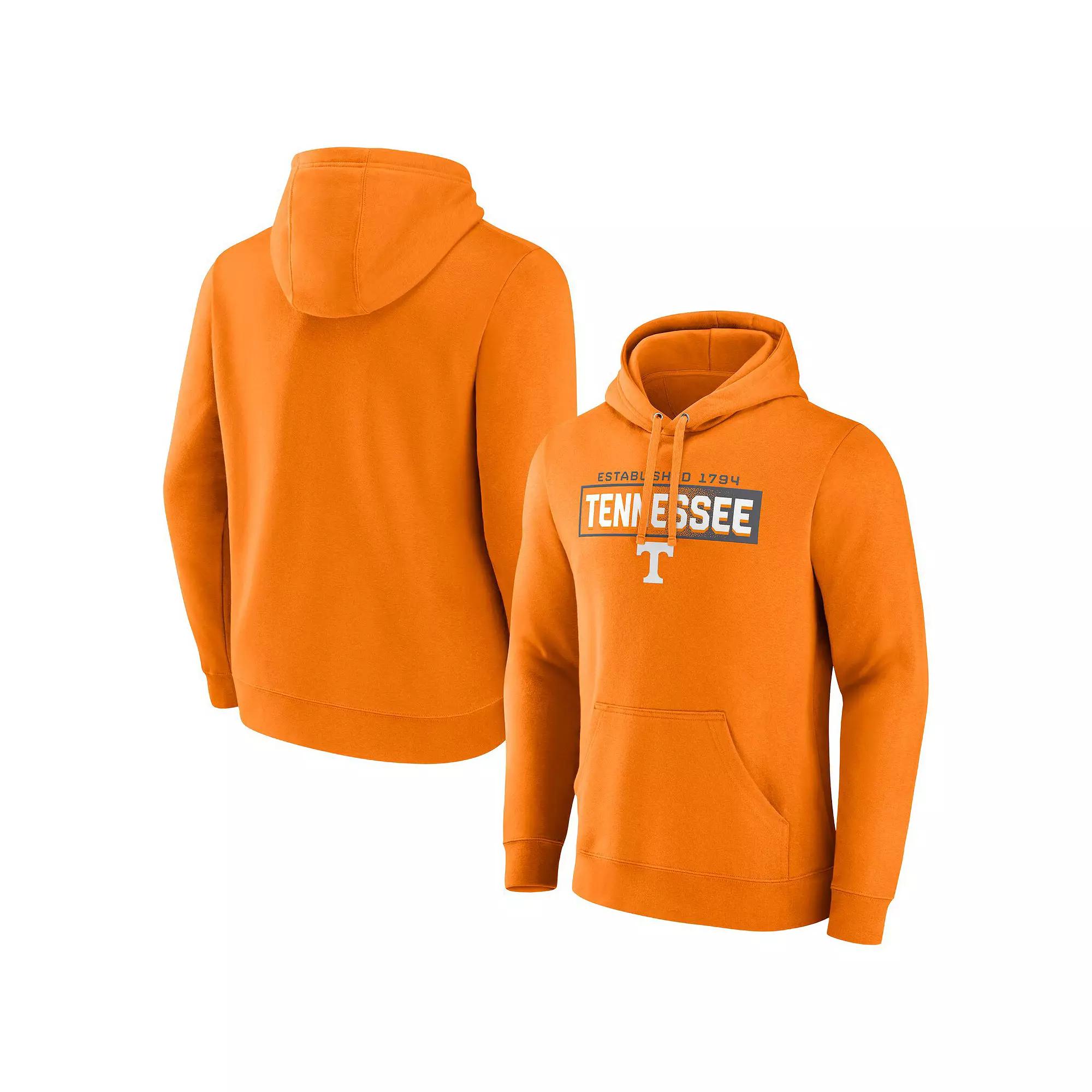 Men's Fanatics Tennessee Orange Tennessee Volunteers Iconic Fleece Down The Field Pullover Hoodie,  Product Image