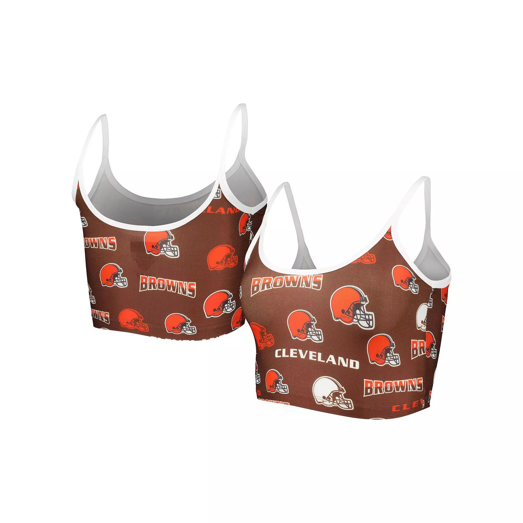 Women's Concepts Sport  Brown Cleveland Browns Breakthrough Allover Knit Lounge Bralette, Size: Medium Product Image