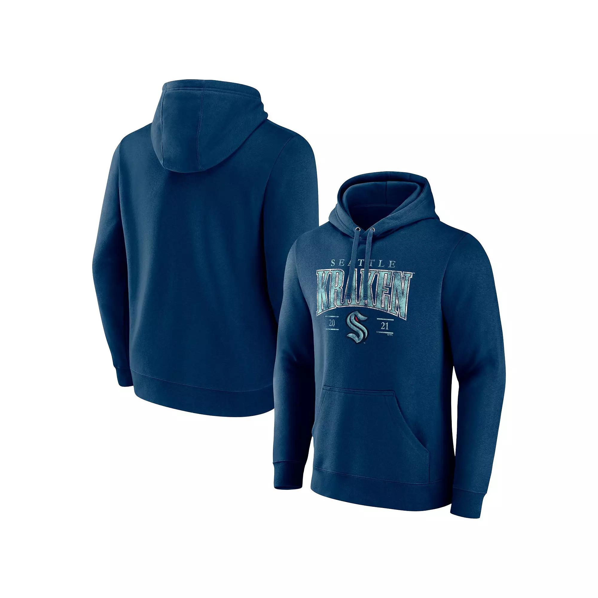 Men's Fanatics Branded Deep Sea Blue Seattle Kraken Dynasty Pullover Hoodie, Size: Large, Krk Blue Product Image