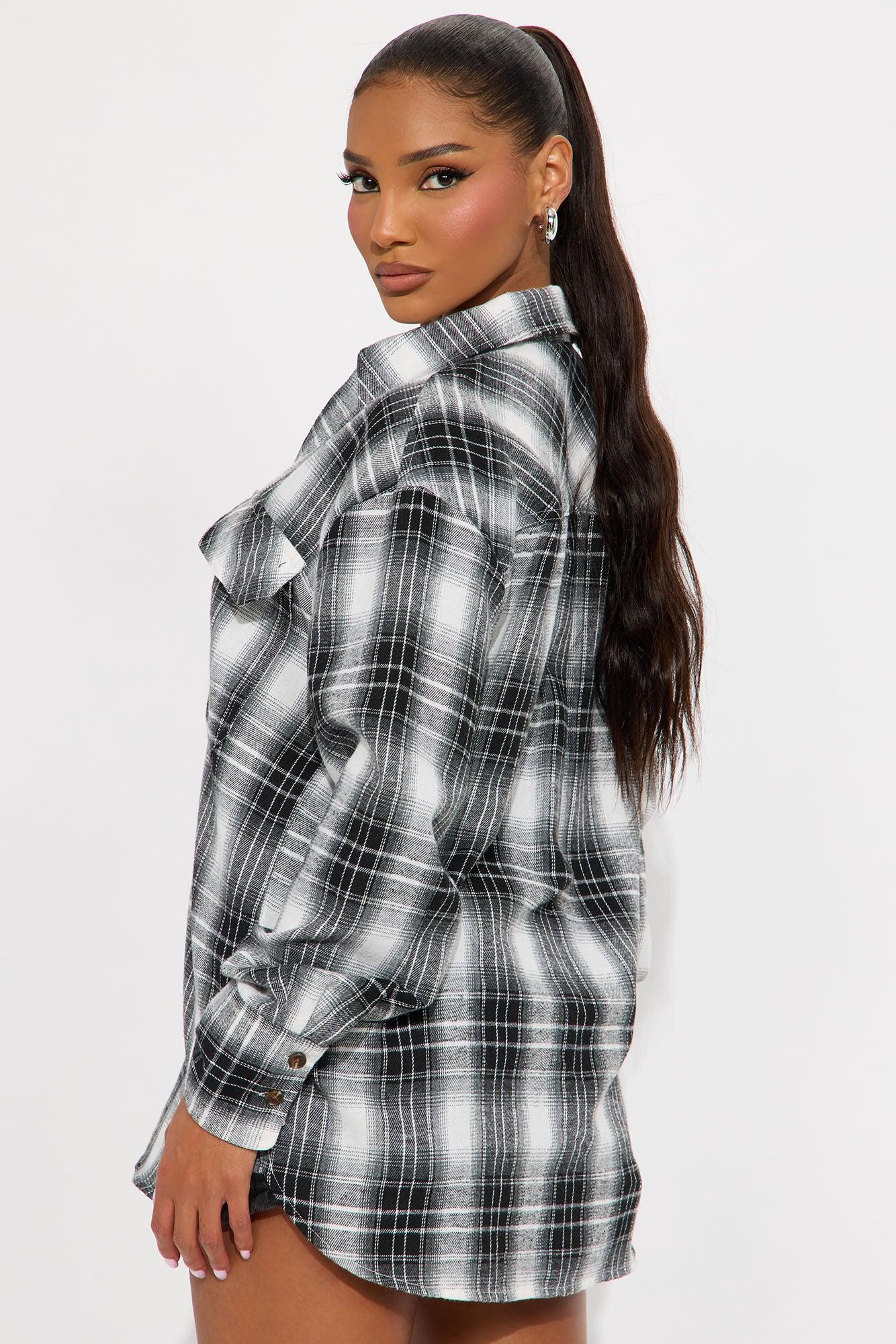 Shante Plaid Flannel Shirt - Black/combo Female Product Image