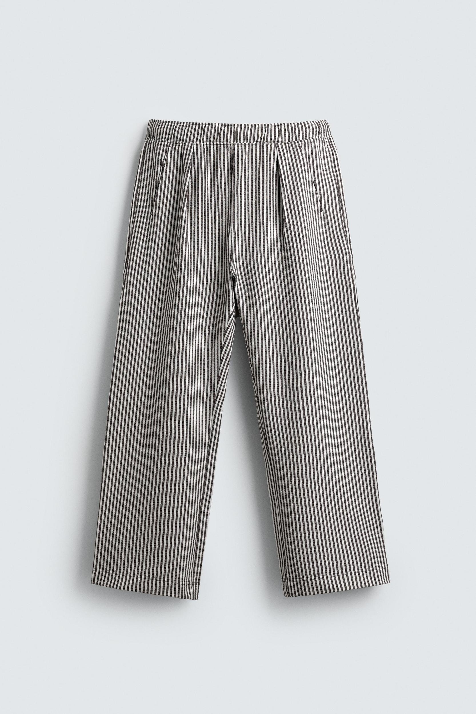 STRIPED SEERSUCKER COMFORT PANTS Product Image