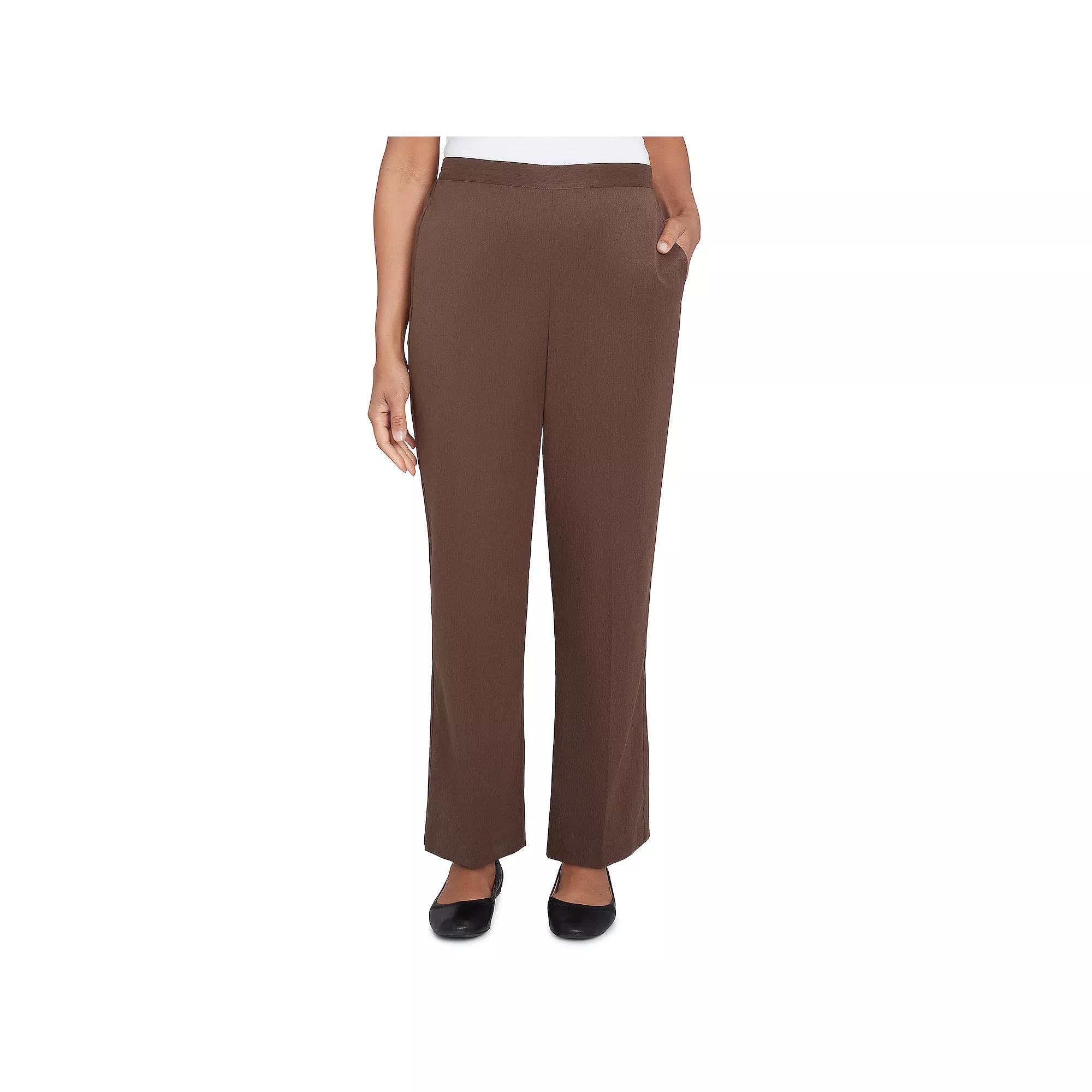 Women's Alfred Dunner Side Seam Pocket Medium Length Pant, Size: 16, Brown Product Image