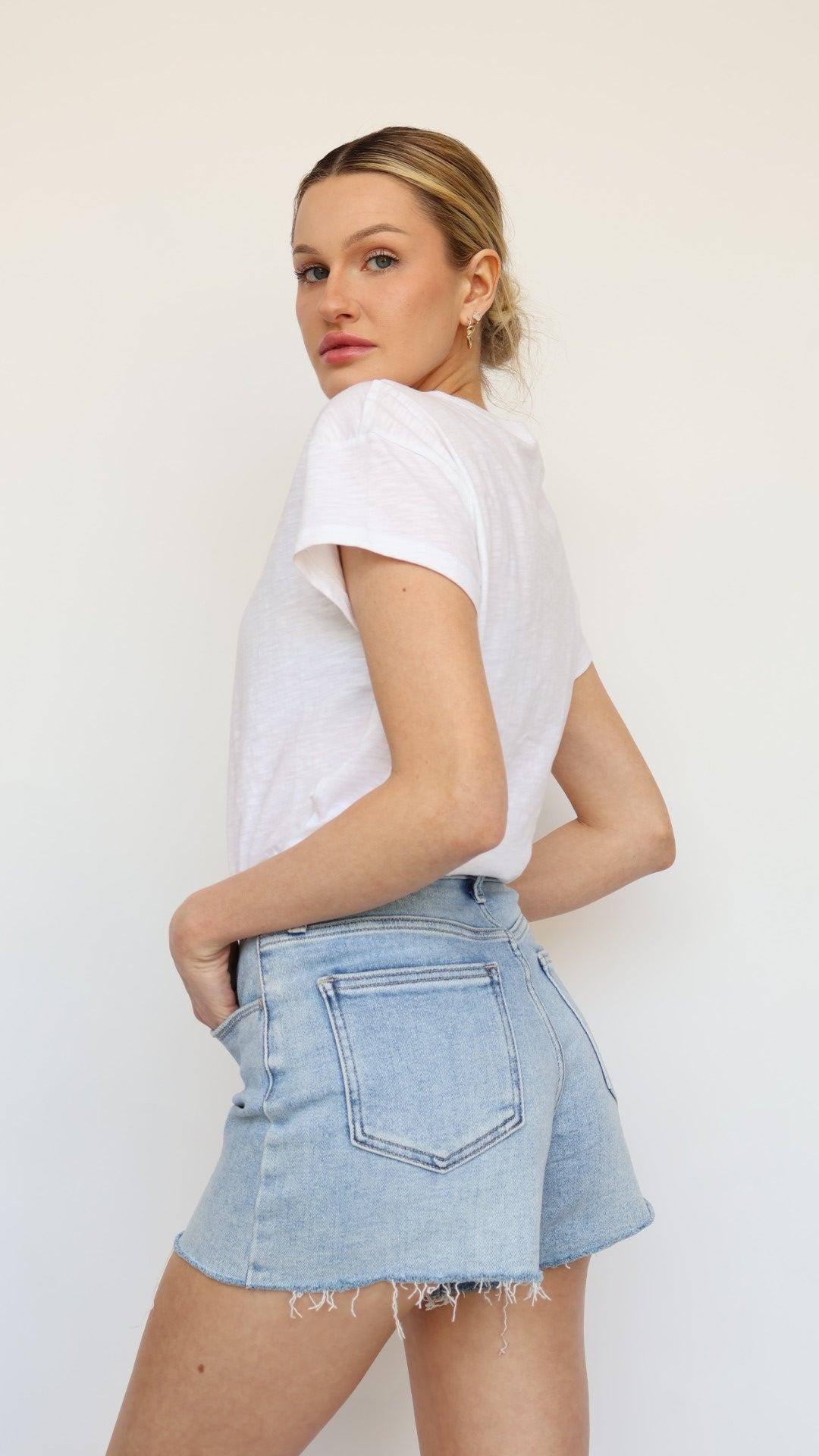 Just Black Stretch High Rise Denim Shorts Product Image