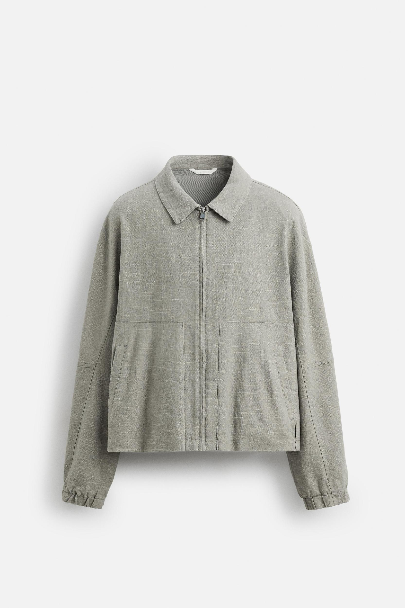 LINEN-COTTON TEXTURED JACKET Product Image