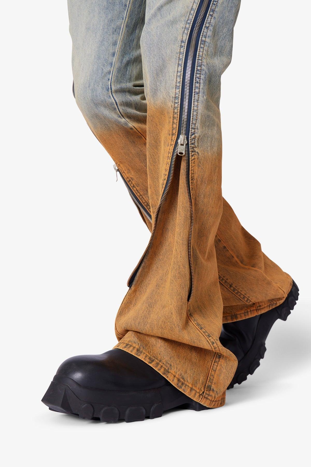 D519 Zipper Flare Denim - Light Blue Product Image