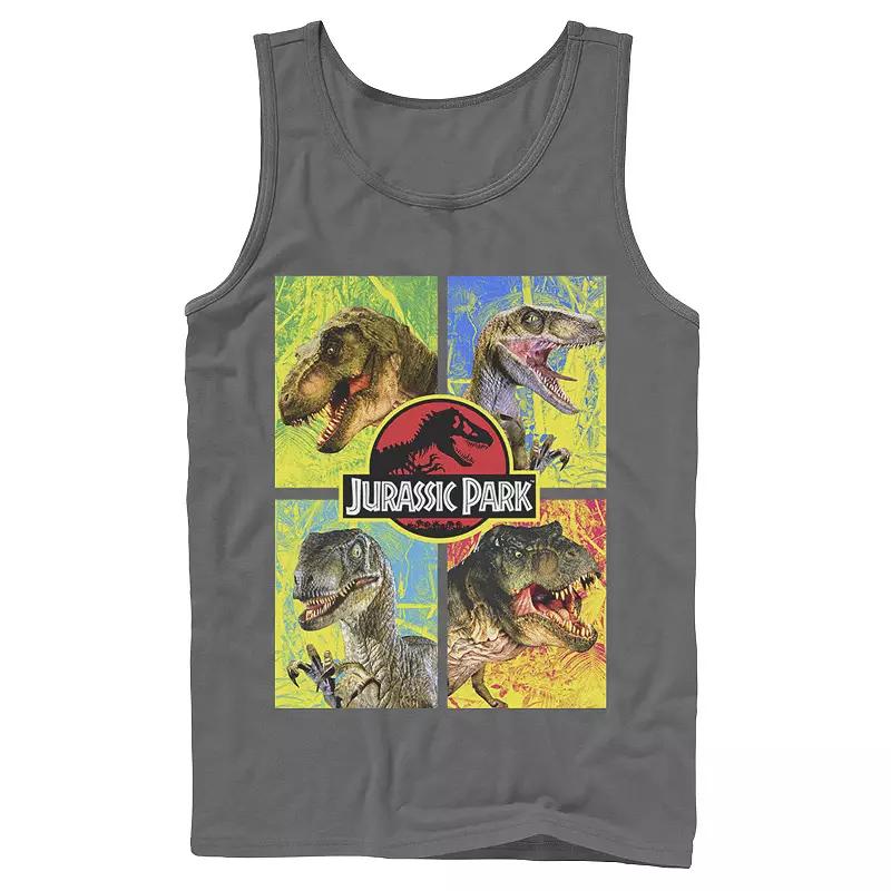 Men's Jurassic Park Four Different Dinosaur Faces Tank Top,  Product Image