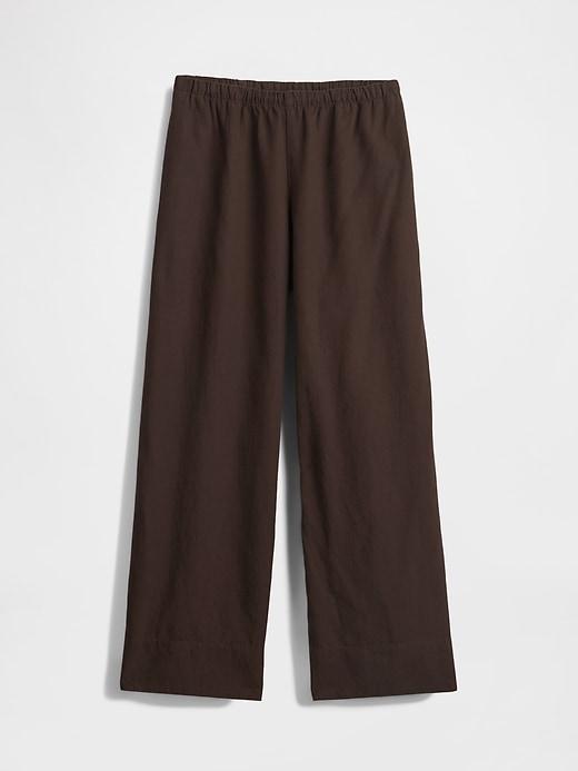 Linen-Blend Easy Wide-Hem Pants Product Image