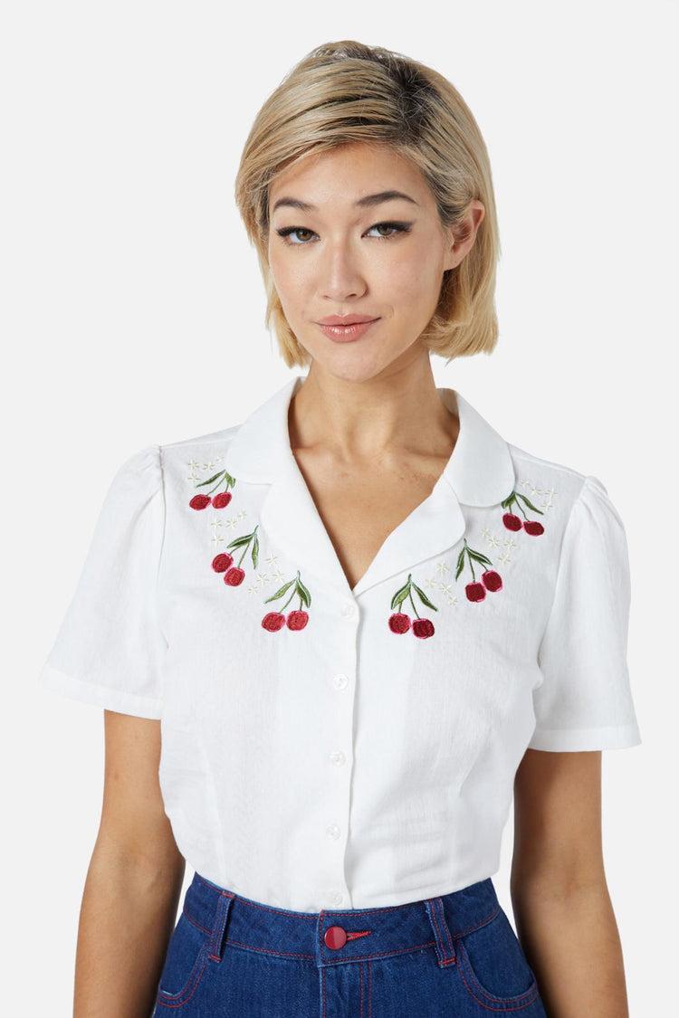 Cherry Embroidered Blouse Product Image