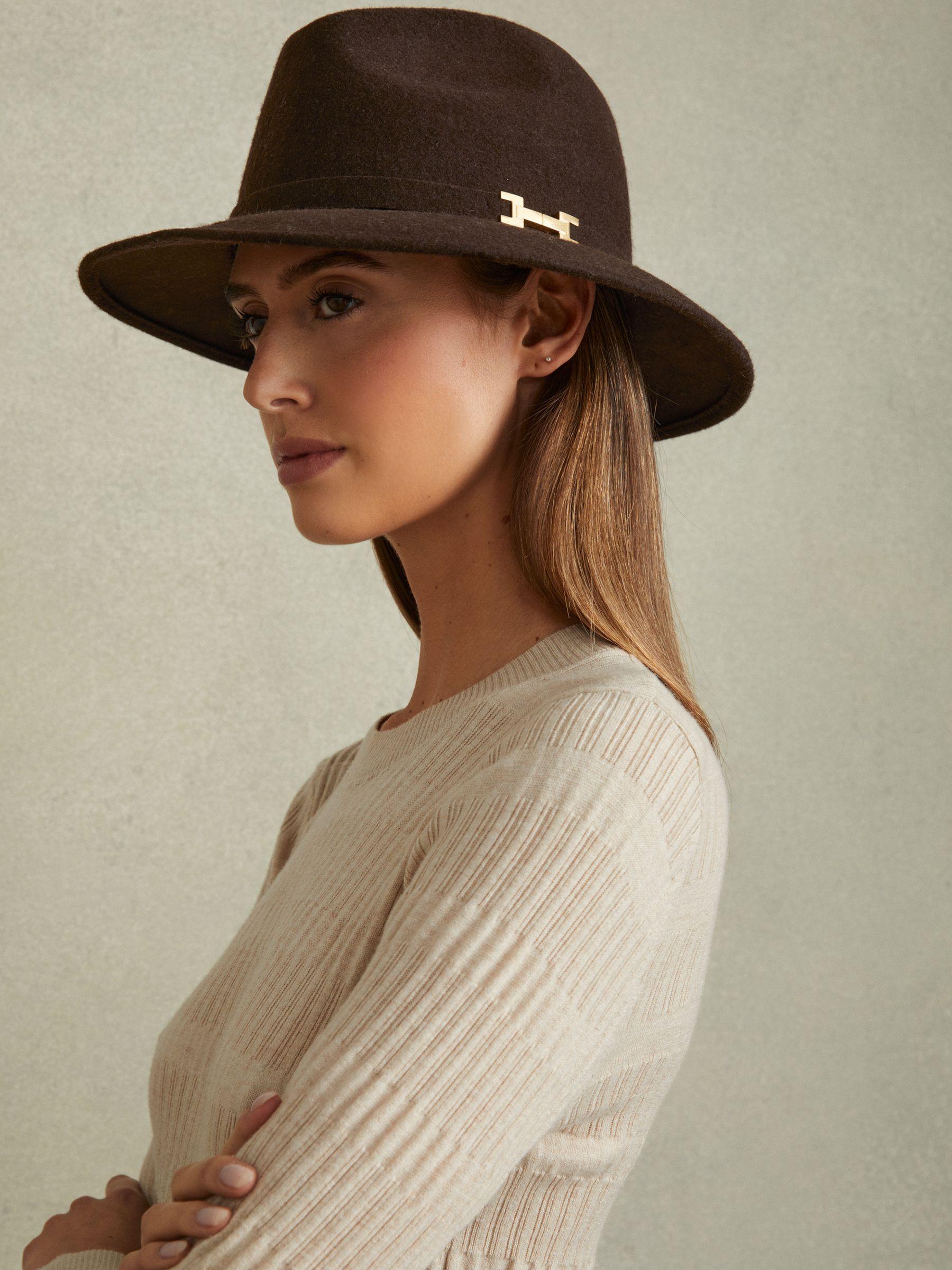 Wool Fedora in Chocolate Product Image