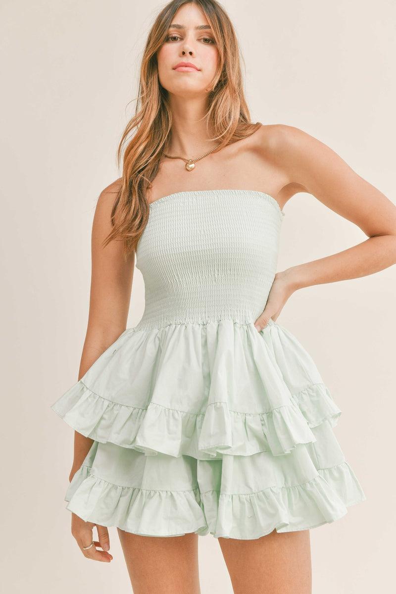 Strapless Ruffle Mini Dress Product Image