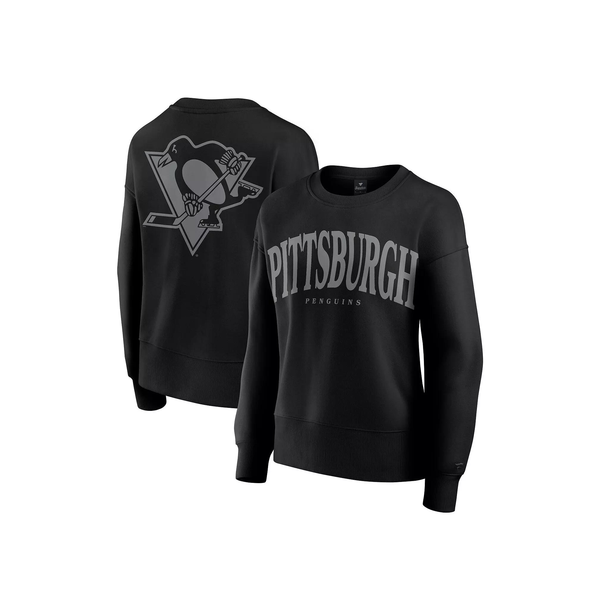 Women's Fanatics Black Pittsburgh Penguins Elements Flow Pullover Sweatshirt,  Product Image
