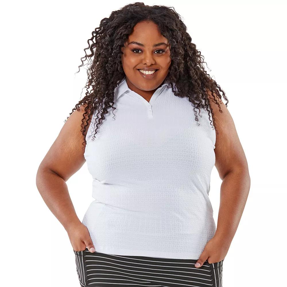 Plus Size Nancy Lopez Journey Sleeveless Polo, Women's, Size: 1XL, White Product Image