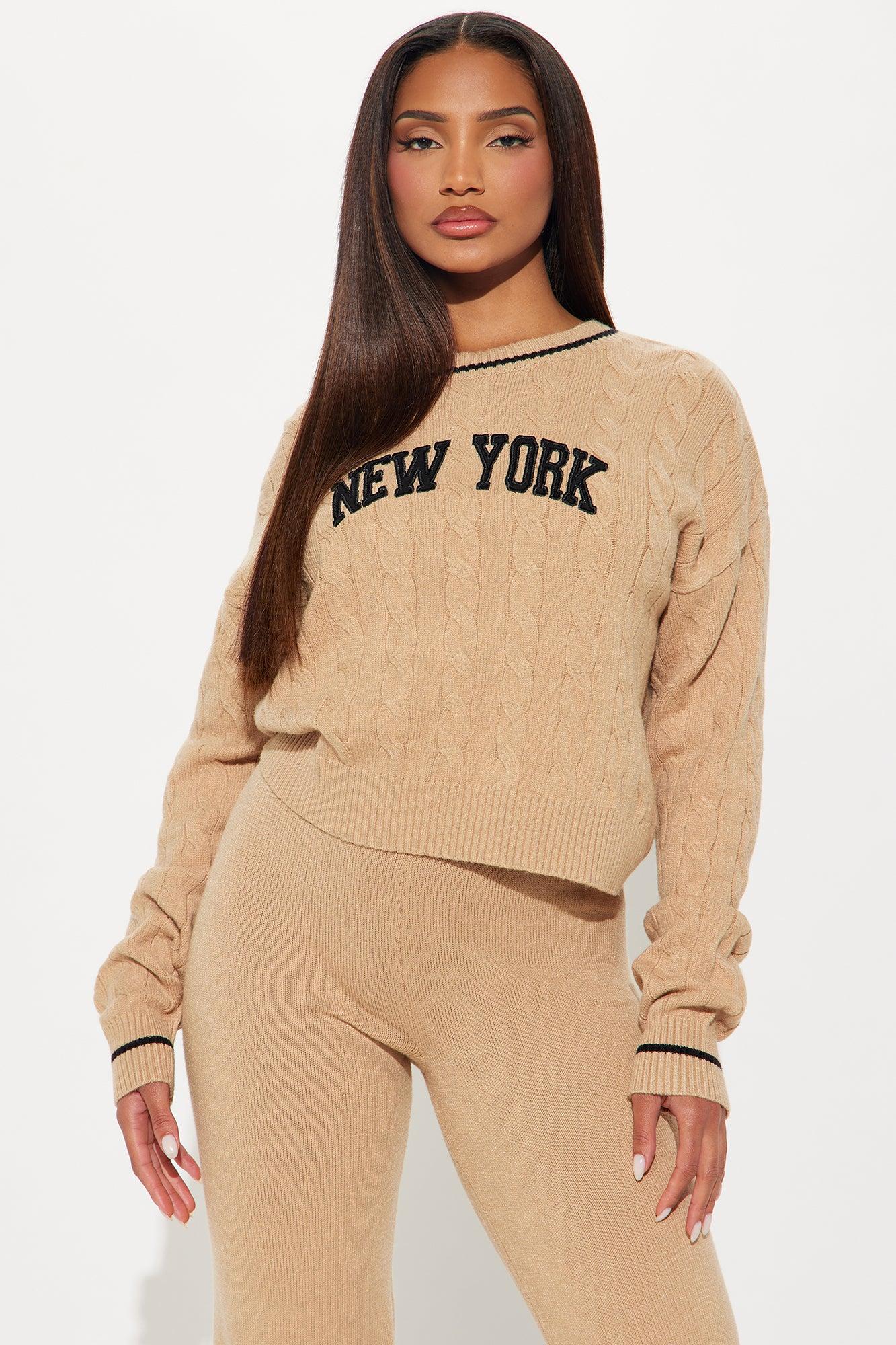 In New York Sweater Pant Set - Taupe Female Product Image