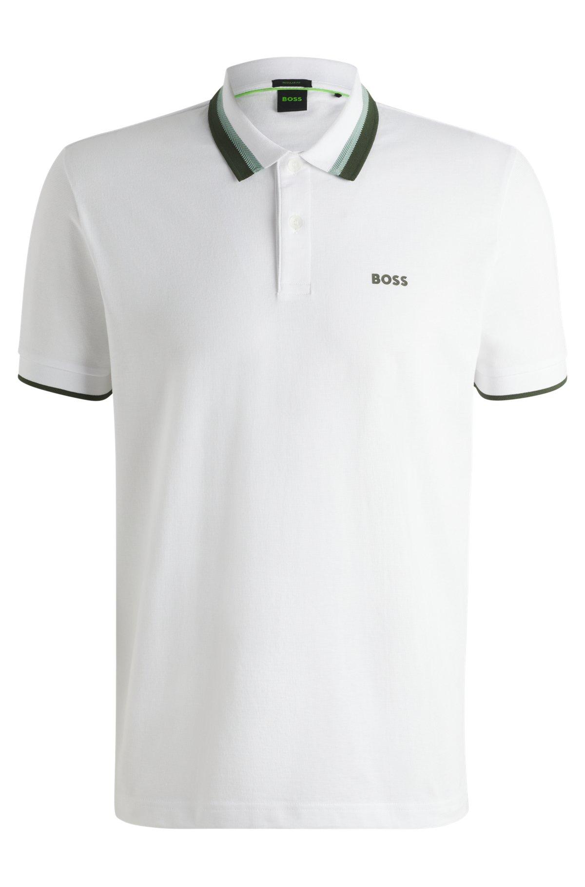 Paddy active polo shirt with contrast stripes Product Image