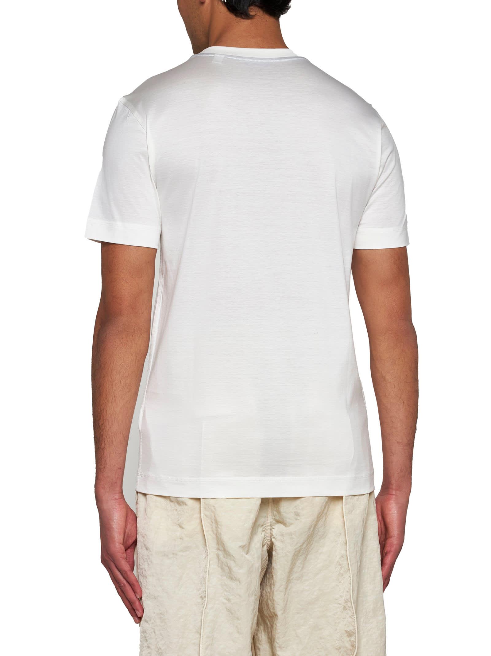 White Embroidered T-Shirt Product Image