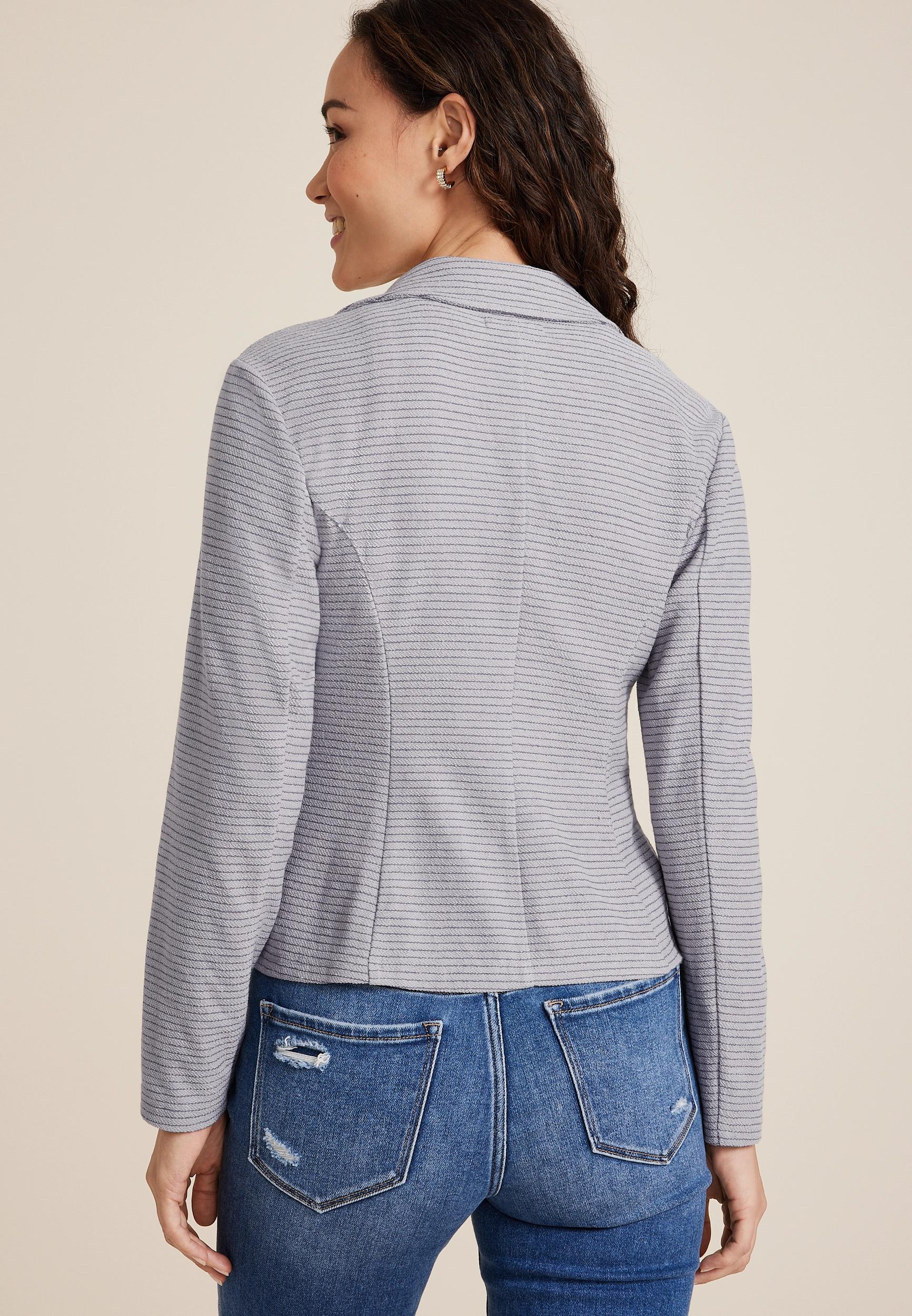 Striped Knit Blazer Product Image