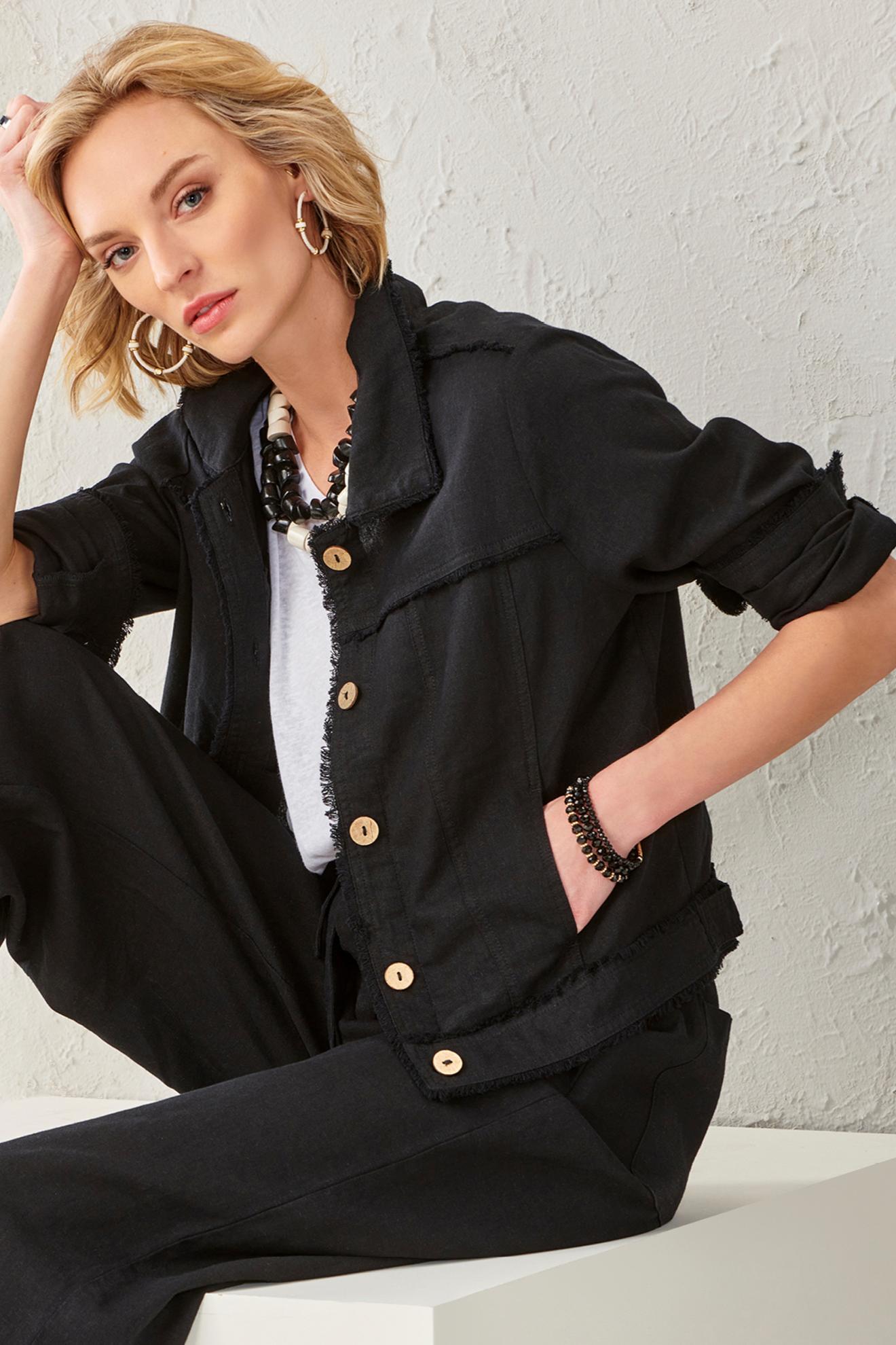 Frayed Linen Jacket Product Image
