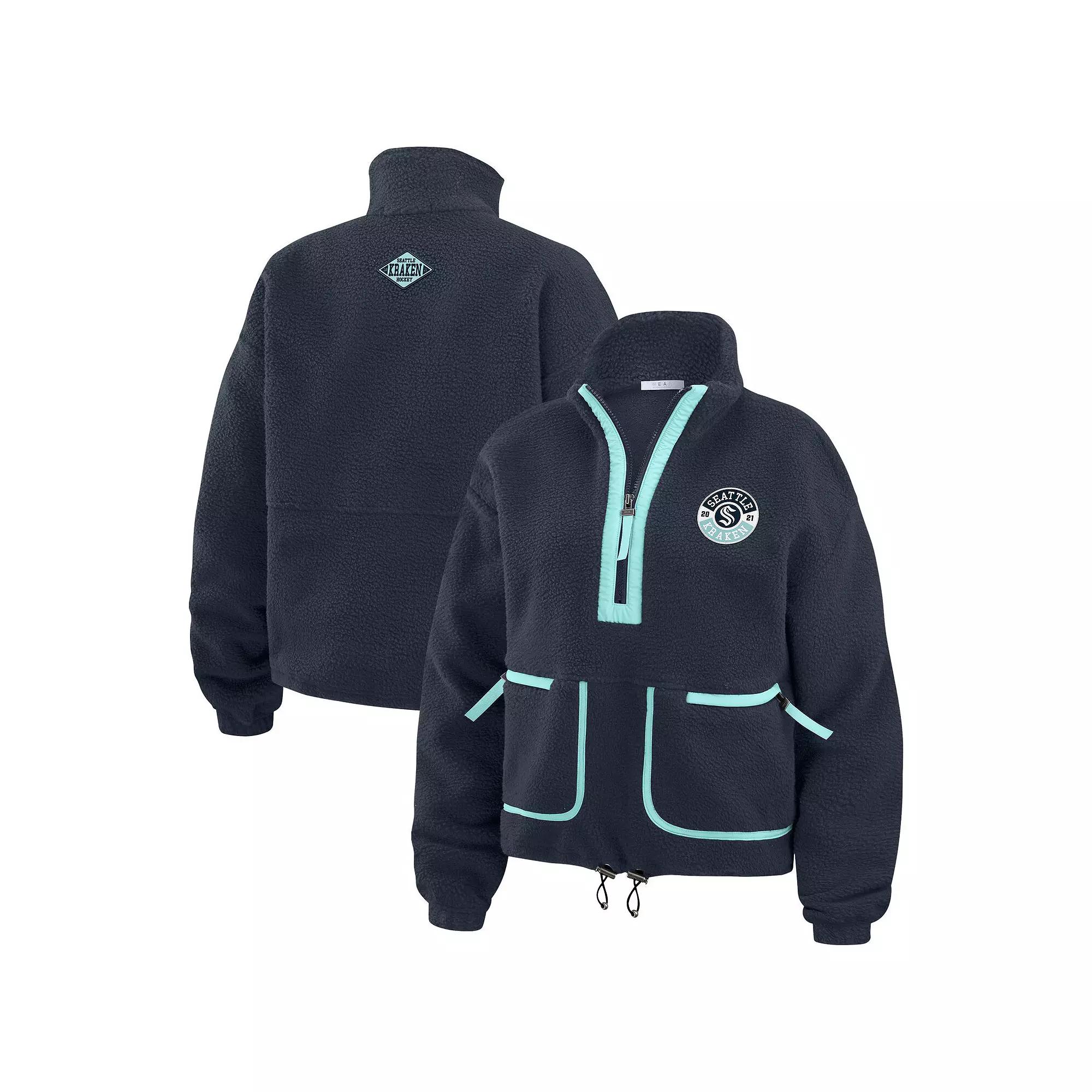 Women's WEAR by Erin Andrews Orange Philadelphia Flyers Polar Fleece Half-Zip Jacket,  Product Image