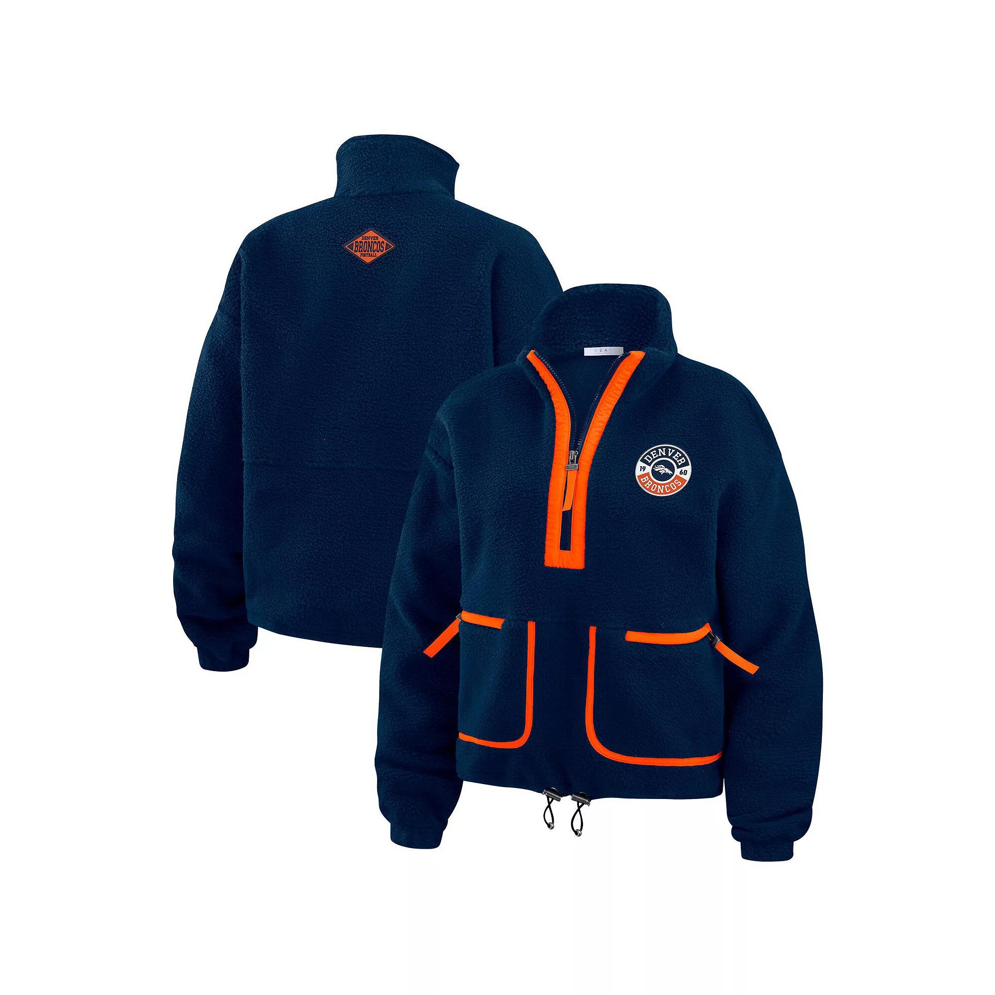 Women's WEAR by Erin Andrews Black New Orleans Saints Polar Fleece Half-Zip Jacket,  Product Image