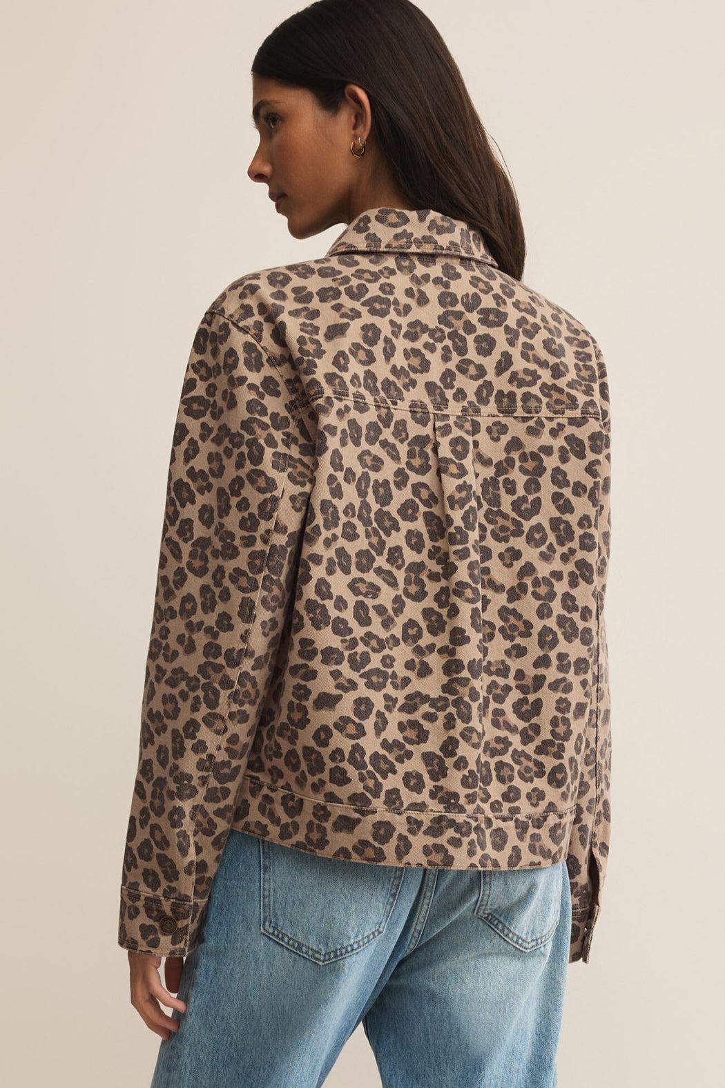 Bel Air Leopard Denim Jacket Product Image