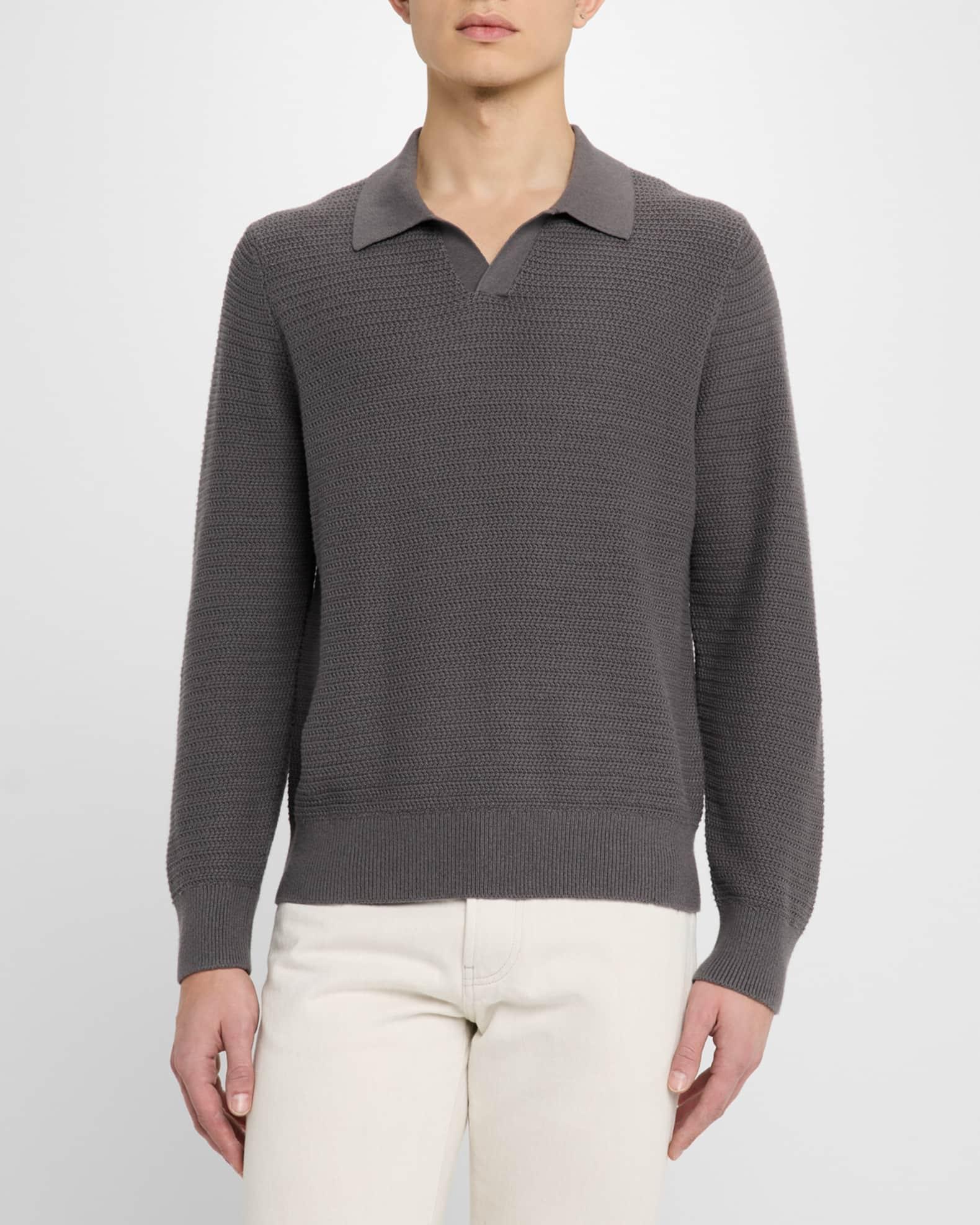Craftsman-Rib Cotton-Cashmere Johnny-Collar Sweater Product Image