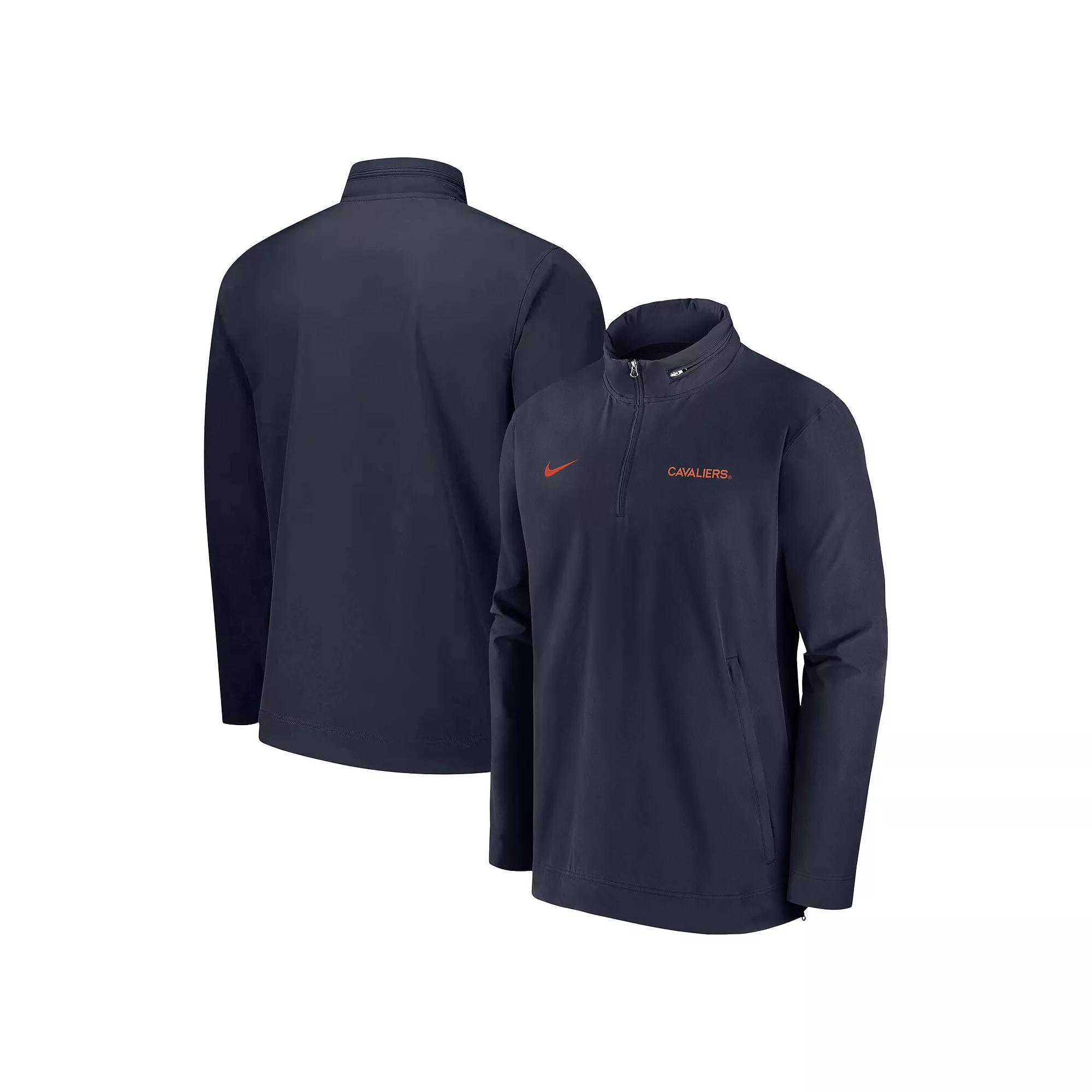 Men's Nike Navy Virginia Cavaliers 2024 Sideline Coach Quarter-Zip Hoodie Jacket,  Product Image