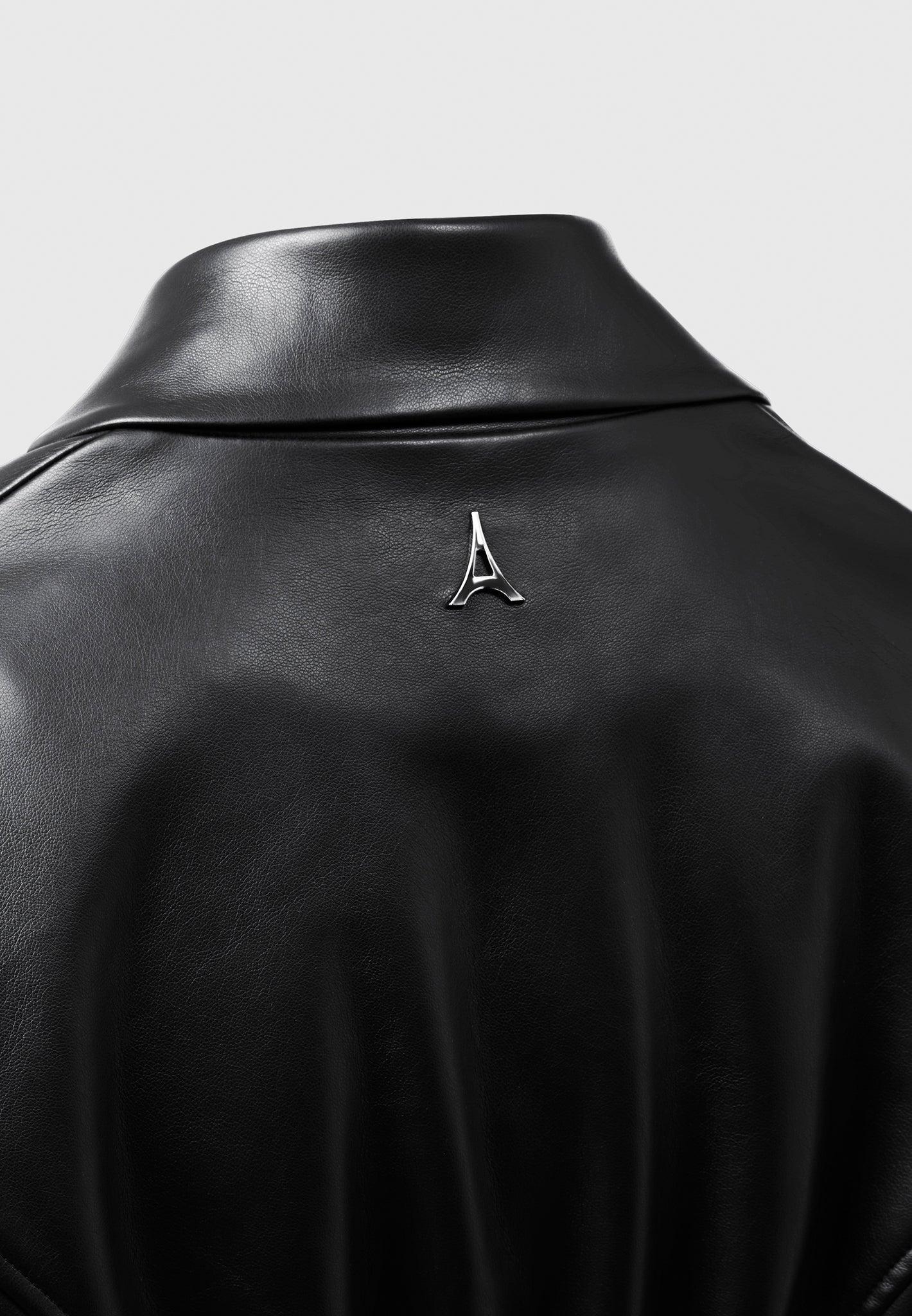 Double Breasted Leather Blazer Dress - Black Female Product Image