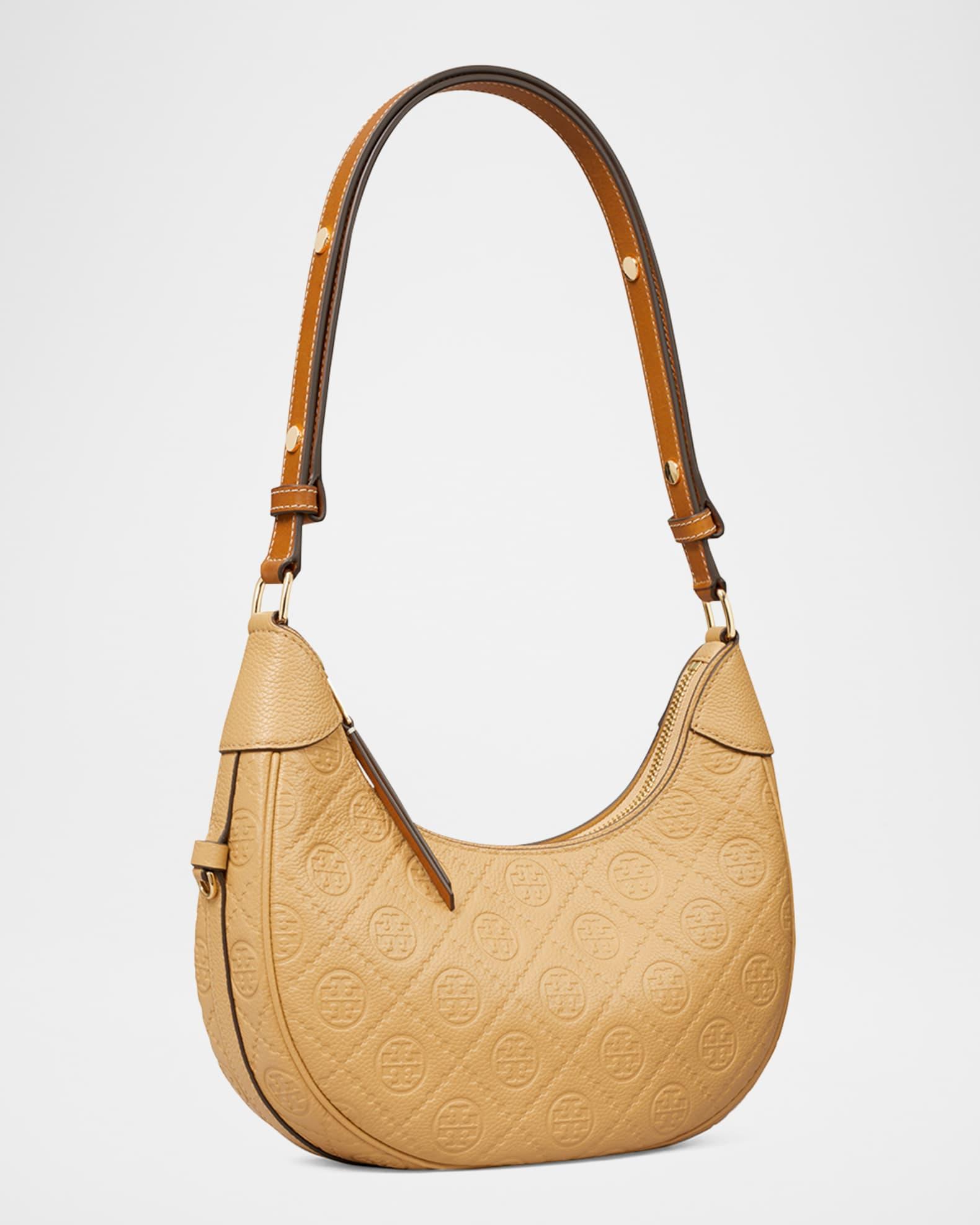 T Monogram Soft Pebbled Crescent Bag  Product Image