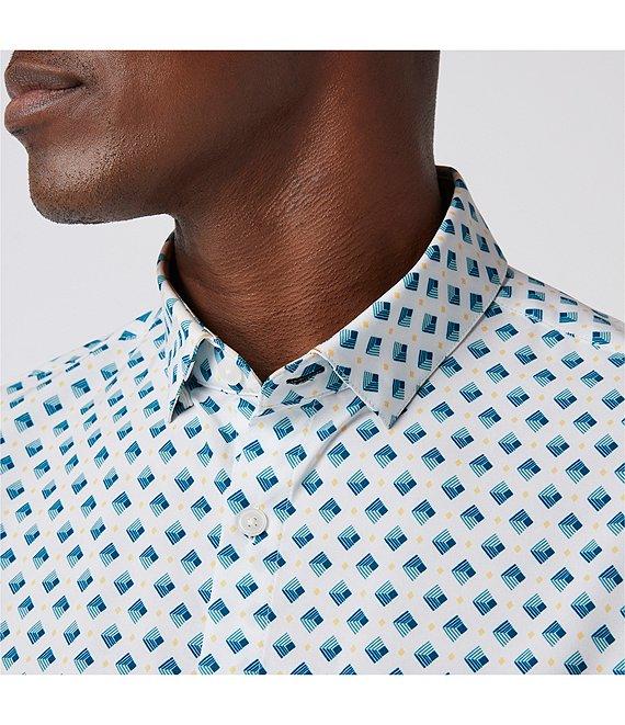 Mizzen+Main Performance Stretch Leeward Diamond Print Short Sleeve Woven Shirt Product Image