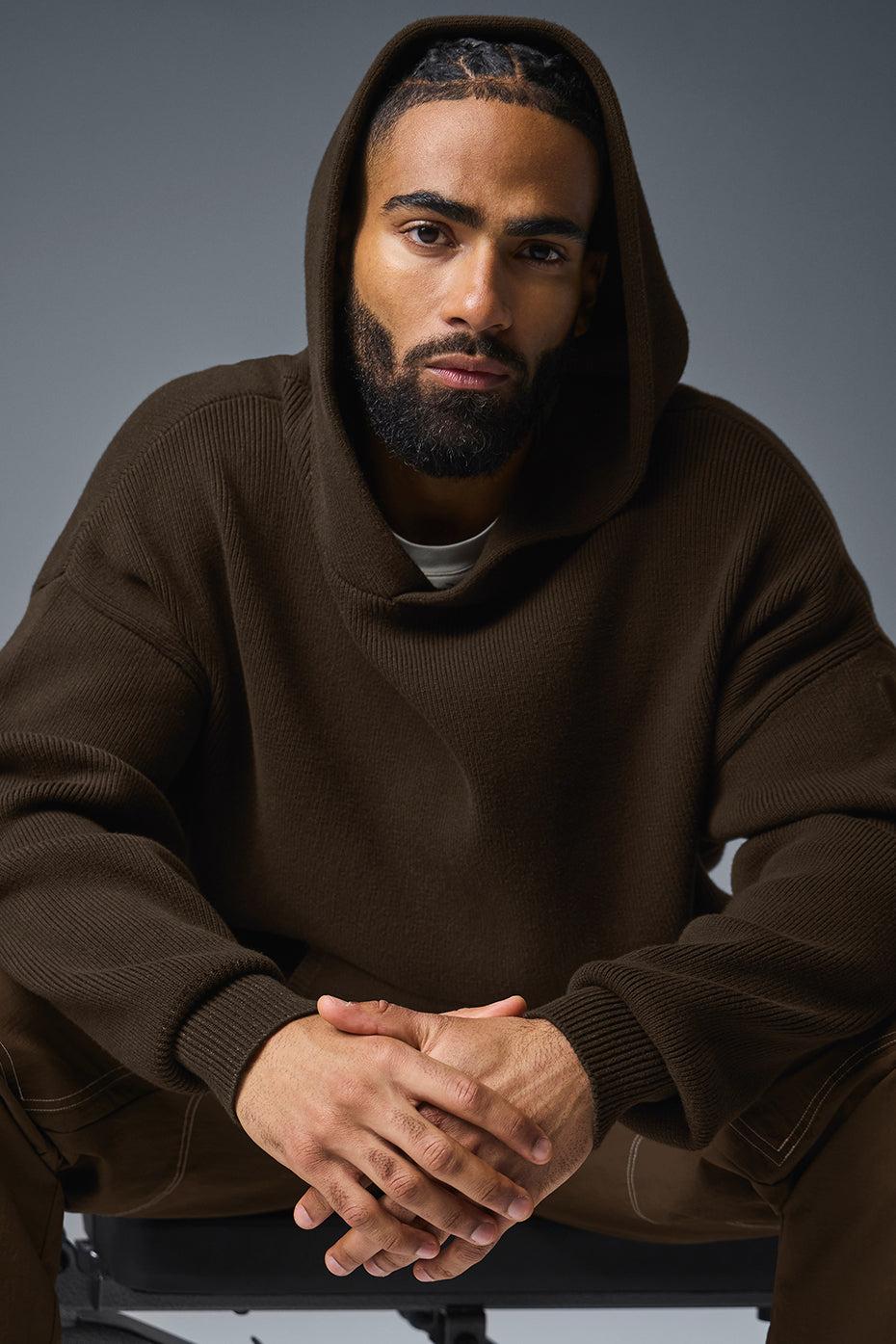 Scholar Hooded Sweater - Espresso Product Image