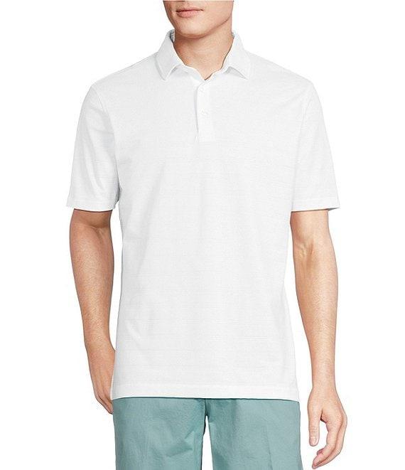 Cremieux Blue Label St. Tropez Collection Short Sleeve Solid Tonal Stripe Polo Shirt Product Image