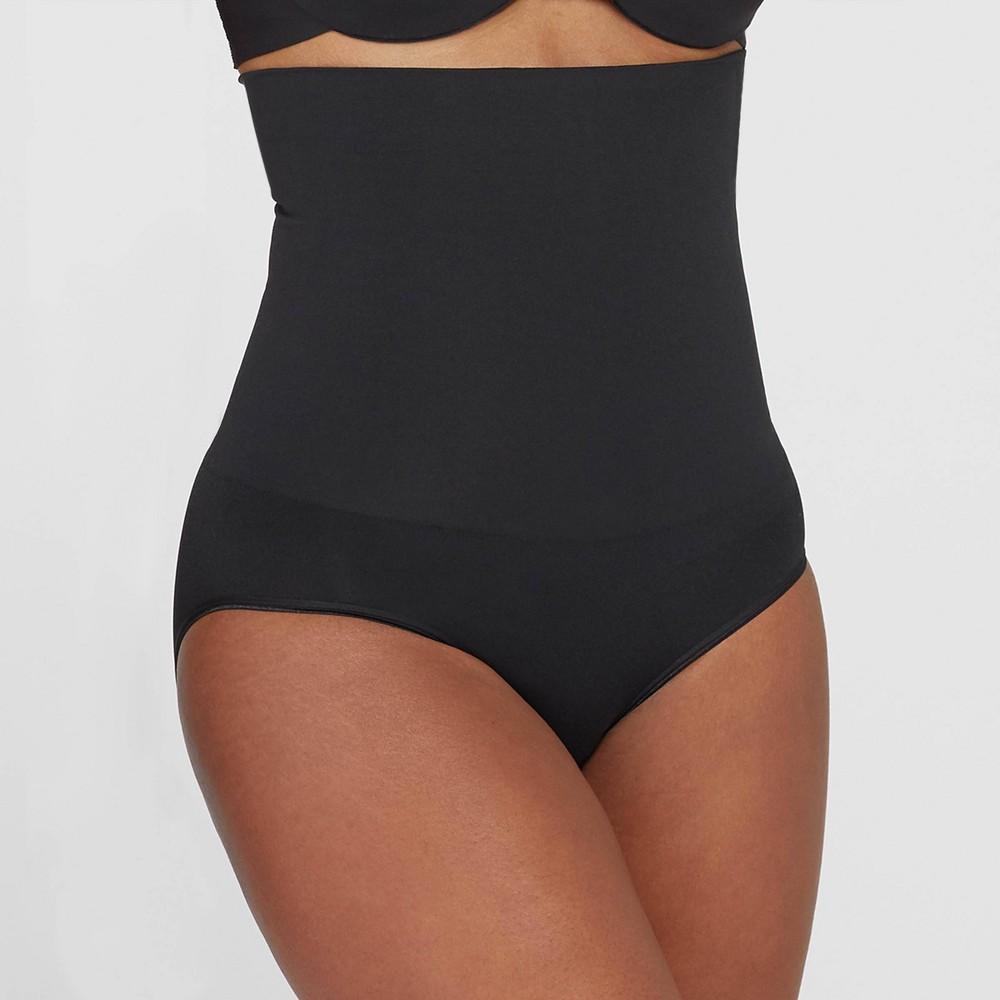 ASSETS by SPANX Women's Remarkable Results High-Waist Control Briefs - Black L: Tummy & Waist Slimming Shapewear Product Image