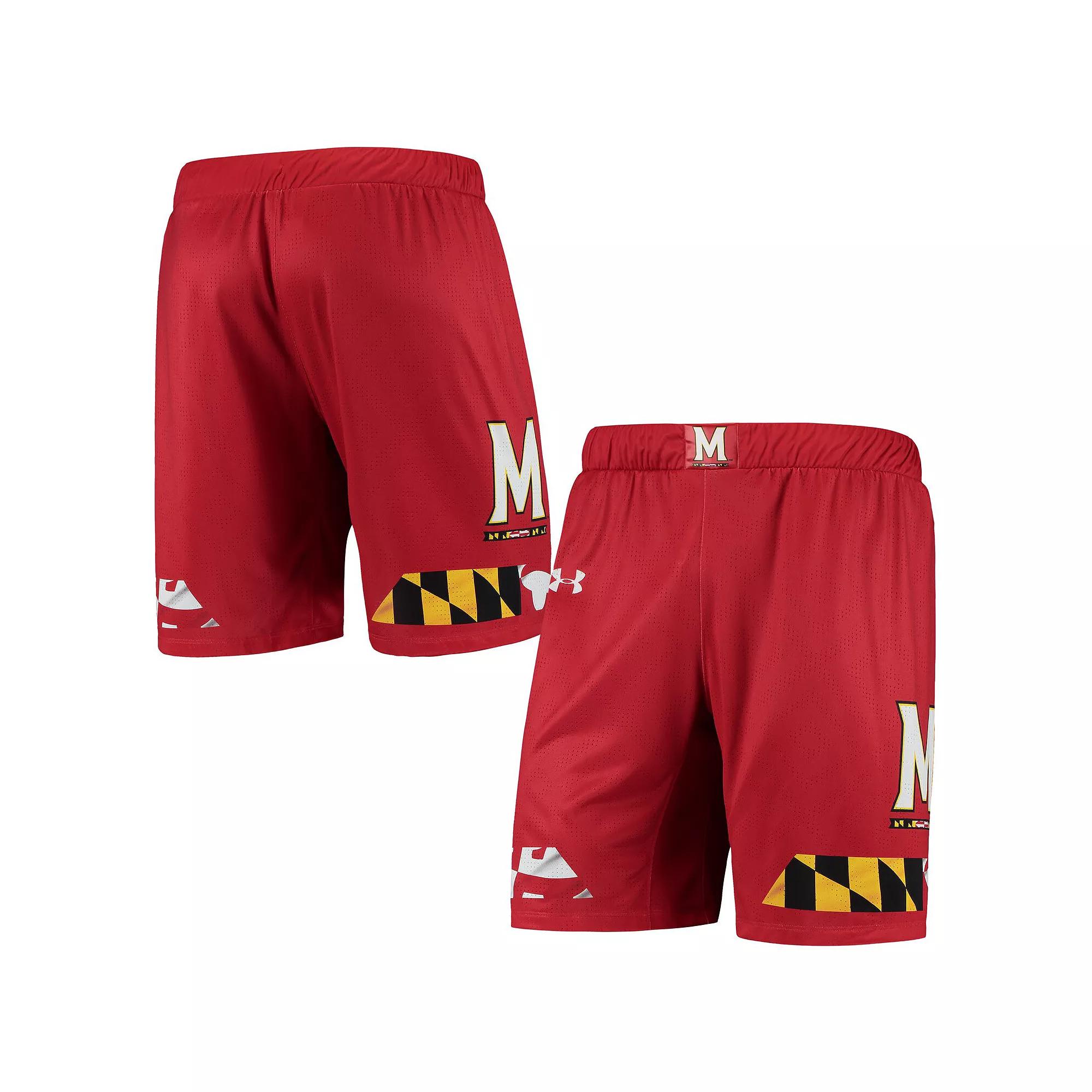 Men's Under Armour Red Maryland Terrapins Replica Basketball Short, Size: Small Product Image