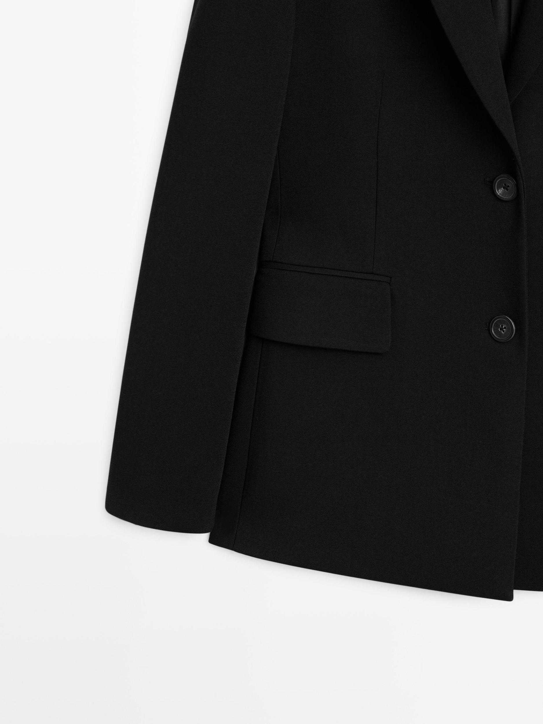 Two-button crepe blazer Product Image
