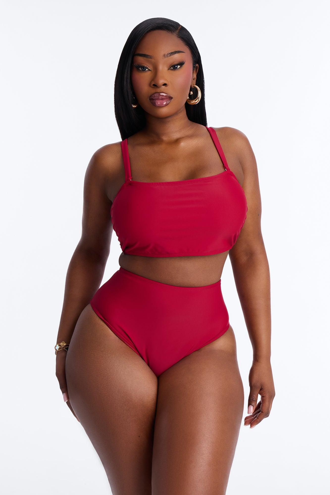 Maui Mix And Match Bandeau Bikini Top - Burgundy Female Product Image
