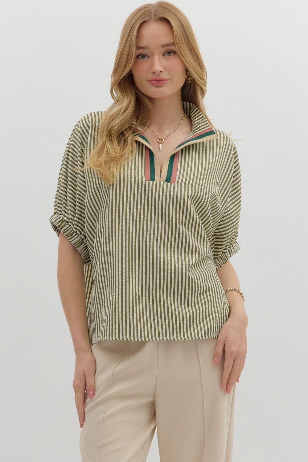 Olivia Stripe Blouse Product Image