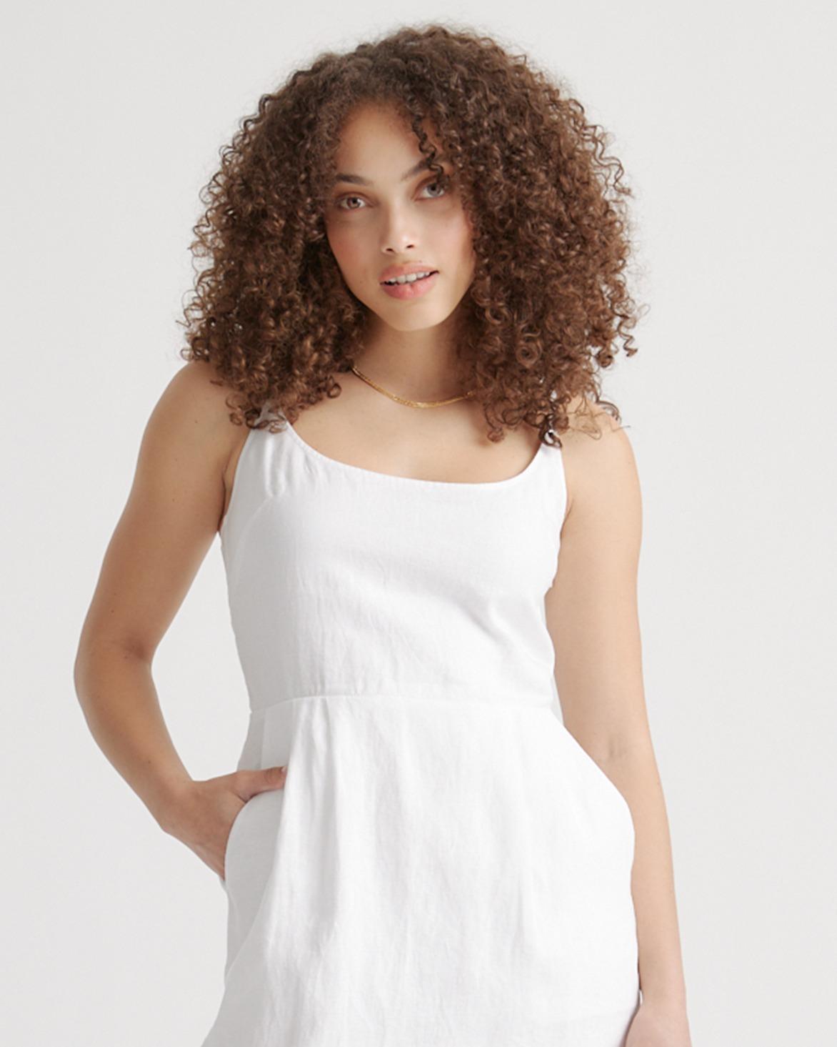 Quince | Women's 100% European Linen Scoop Neck Midi Dress Product Image