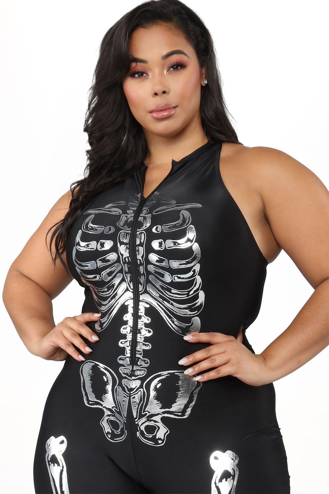 Sexy Skeleton 1 Piece Costume - Black Product Image